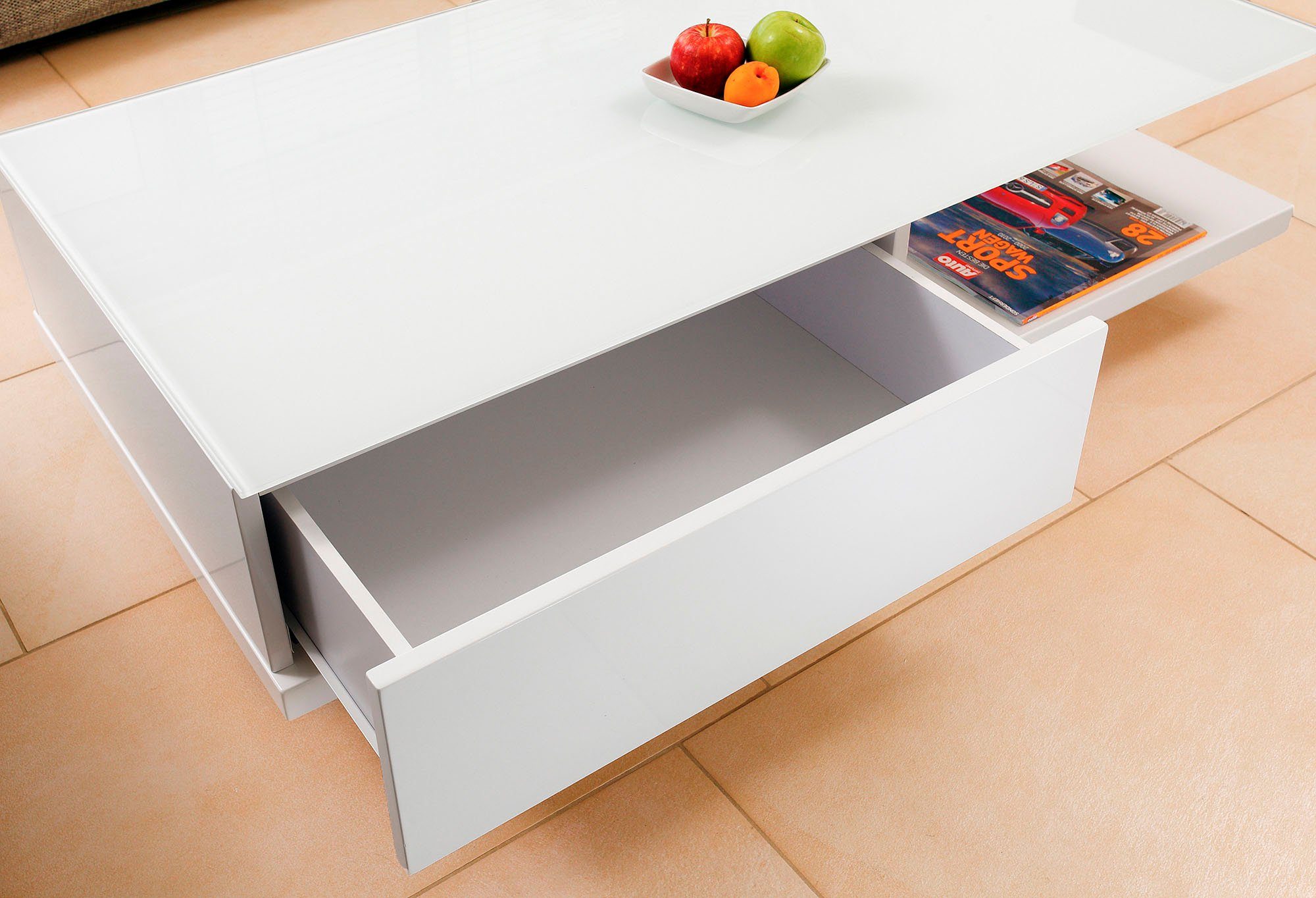 SalesFever Salontafel met tafelblad van gehard kristalglas