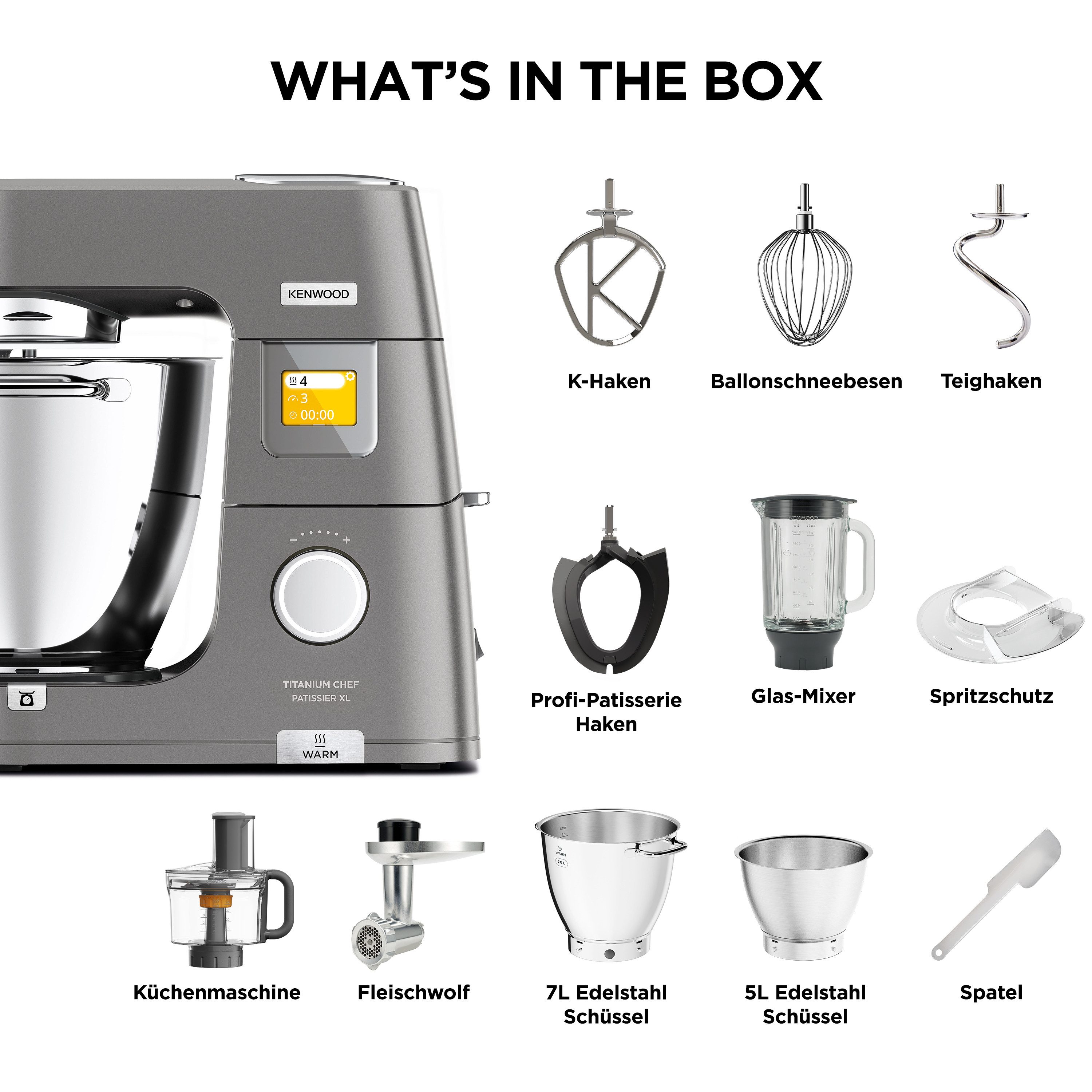 KENWOOD Keukenmachine Titanium Chef Patissier XL KWL90.594SI