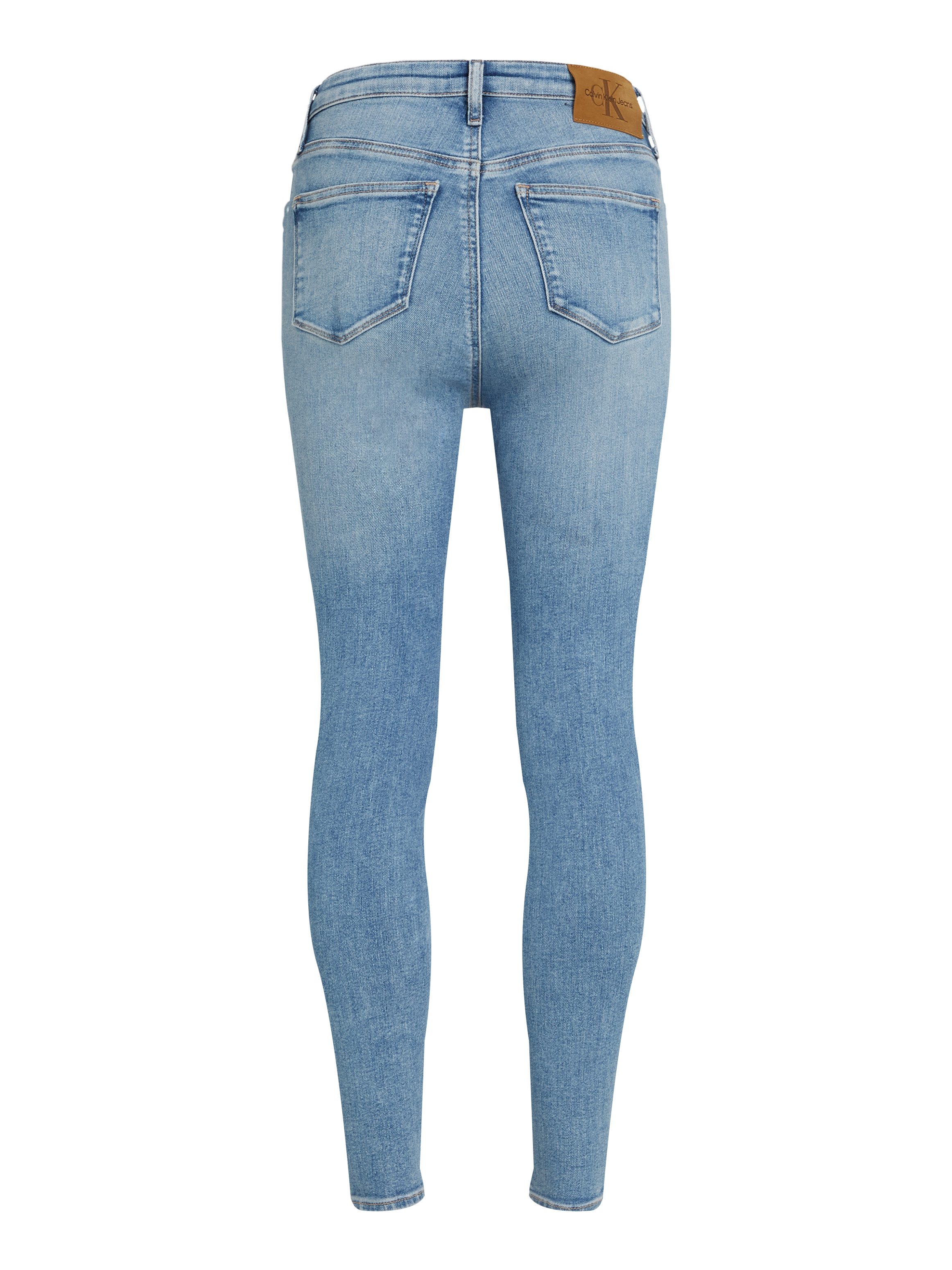 Calvin Klein Skinny fit jeans HIGH RISE SUPER SKINNY ANKLE met stone-wash look met muntzakje