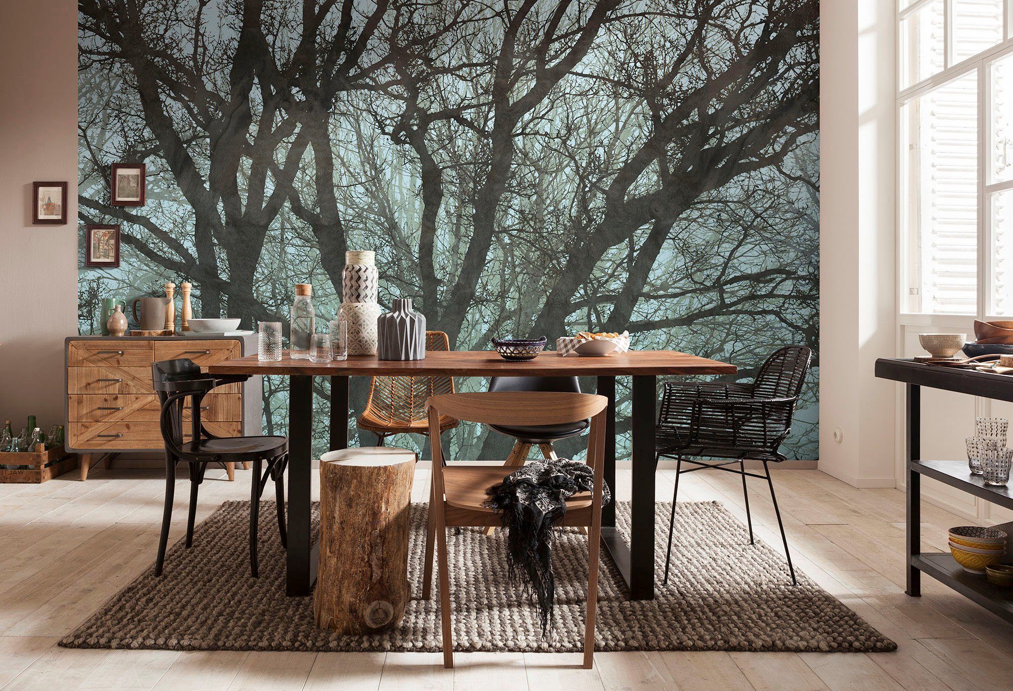 Komar Vliesbehang Digitale print vlies - Whispering Woods - Afmeting 400 x 250 cm (1 stuk)