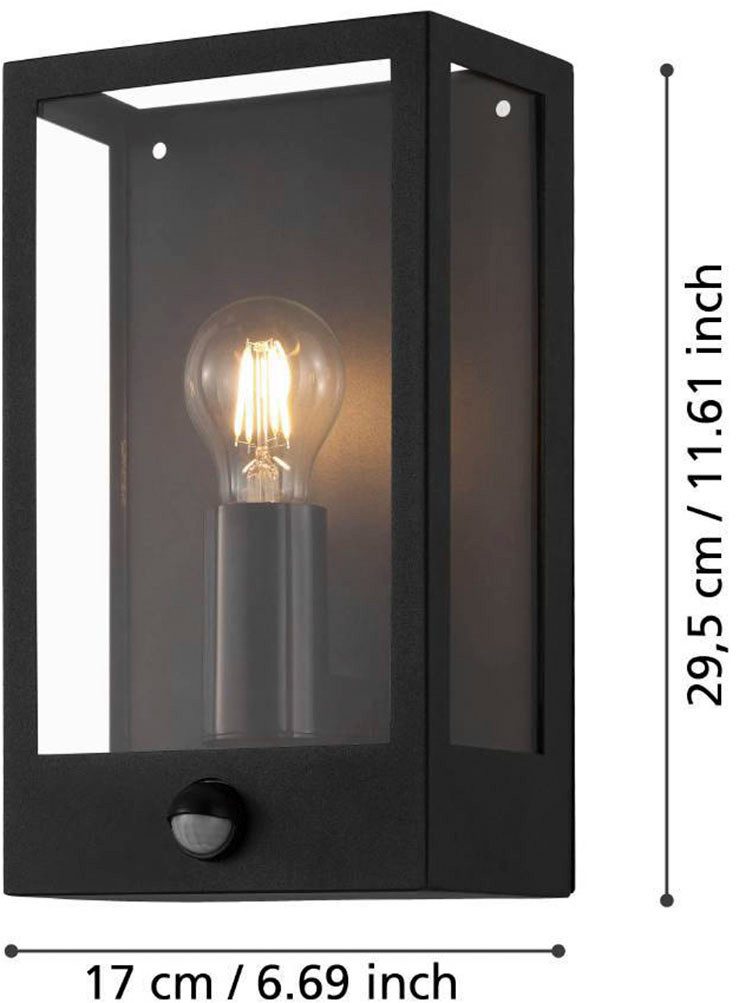 EGLO Wandlamp ALAMONTE Buitenlamp, bewegingssensor, schemerschakelaar, wandlamp, E27, IP44 (1 stuk)