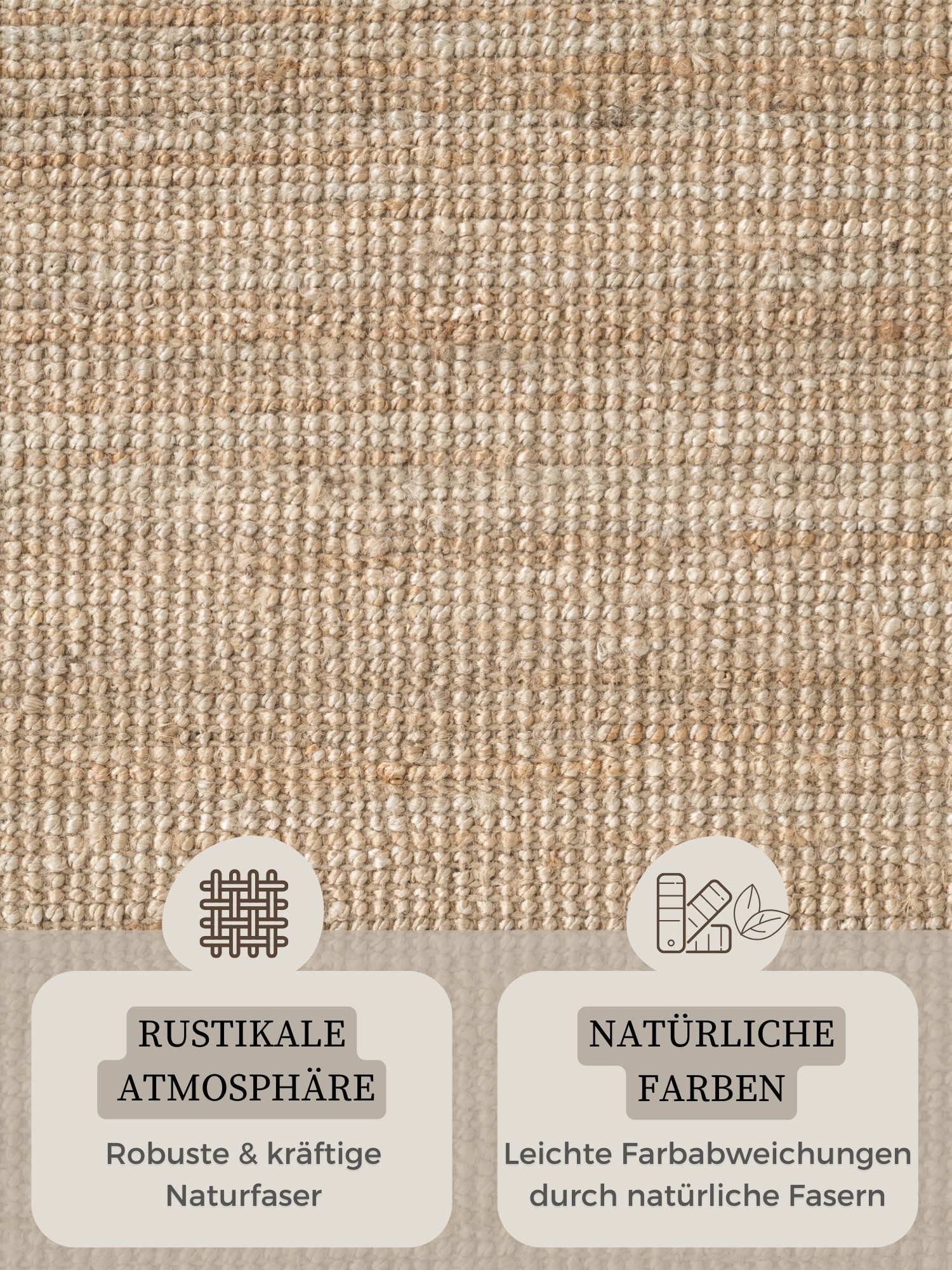 HANSE Home Vloerkleed Jaipur jute tapijt, als loper en rond 100% natuurlijke vezel, woonkamer, eetkamer, slaapkamer, grs