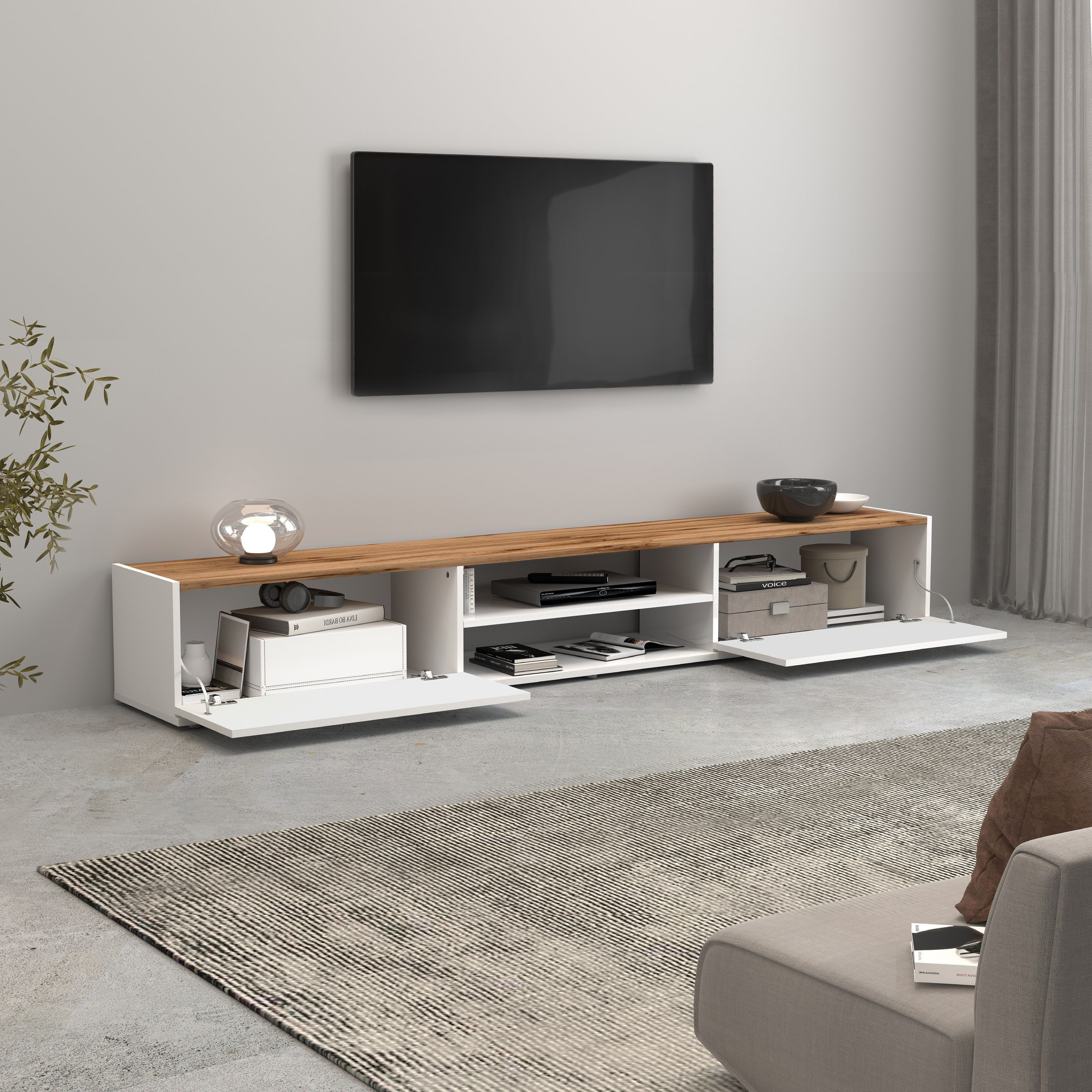 INOSIGN Tv-meubel Garda staand en hangend met 2 kleppen, 1 legplank, breedte 210 cm