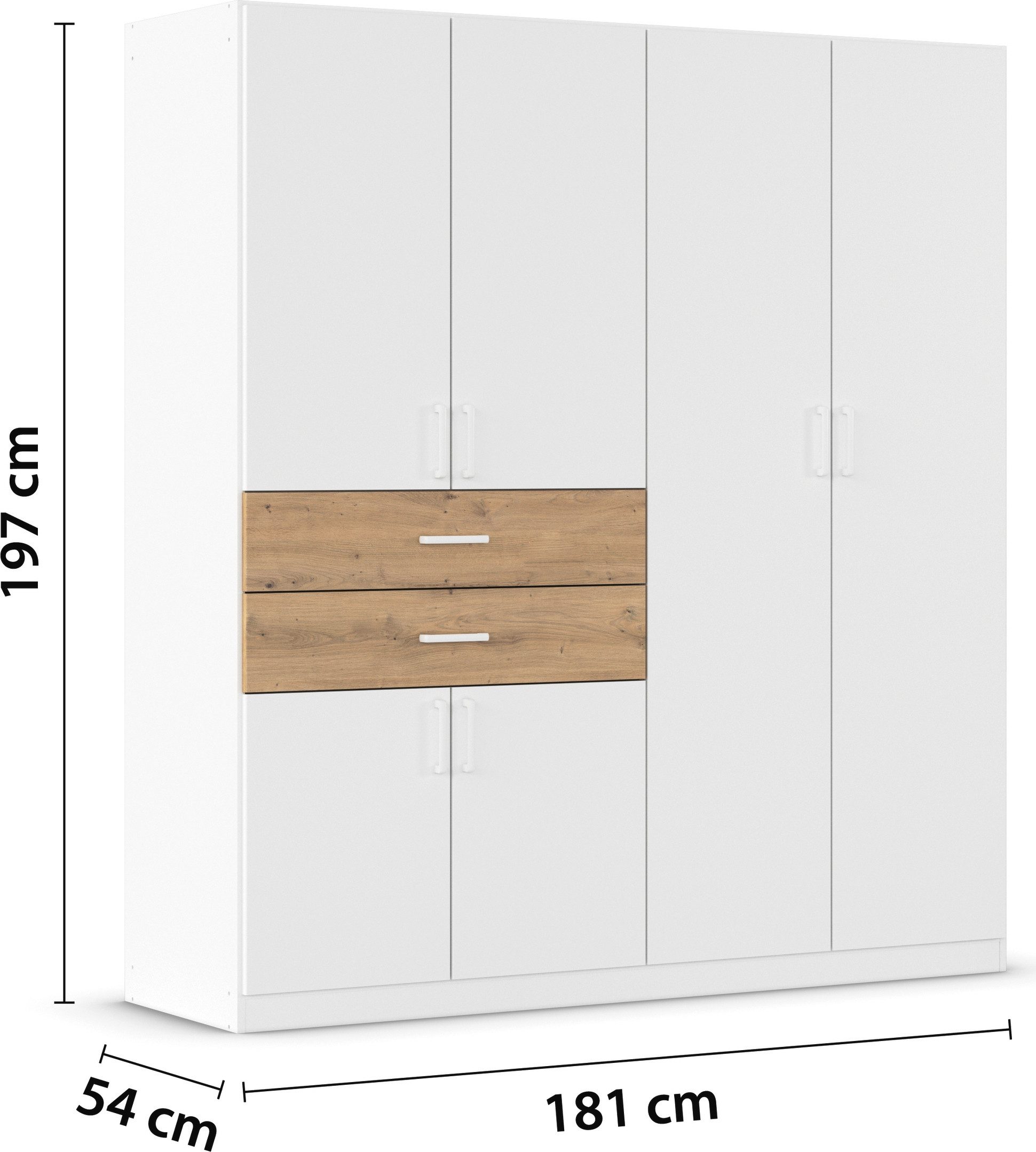 rauch Slaapkamerserie Compleet kamer compleet slaapkamer set (3-delig) MAIKA Kast 3 breedtes, 2 hoogtes, bed 100 cm, nachtkastje MADE IN GERMANY (set, 3-delig)