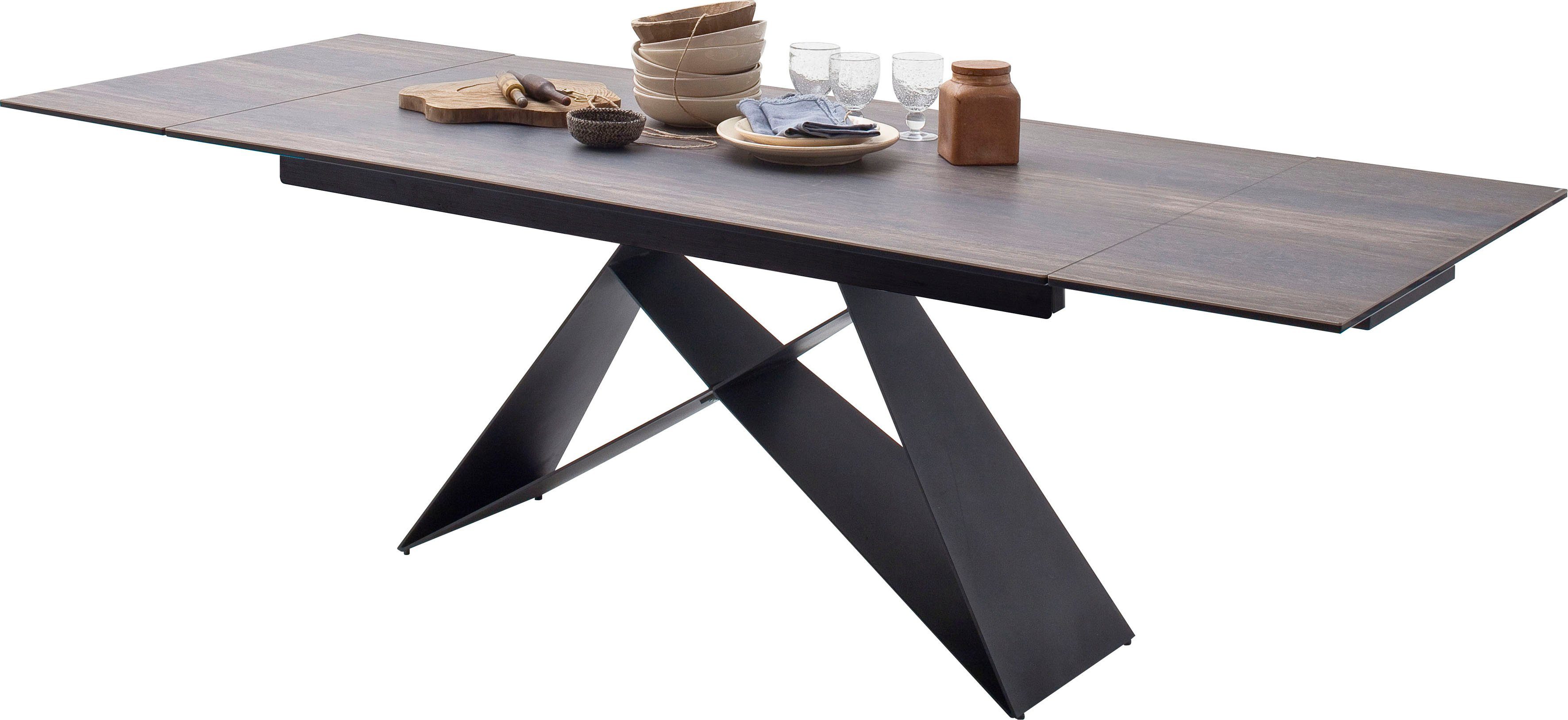 MCA furniture Eettafel Kobe Eettafel glas-keramiek met uittrekbaar deel aan de kopse kant