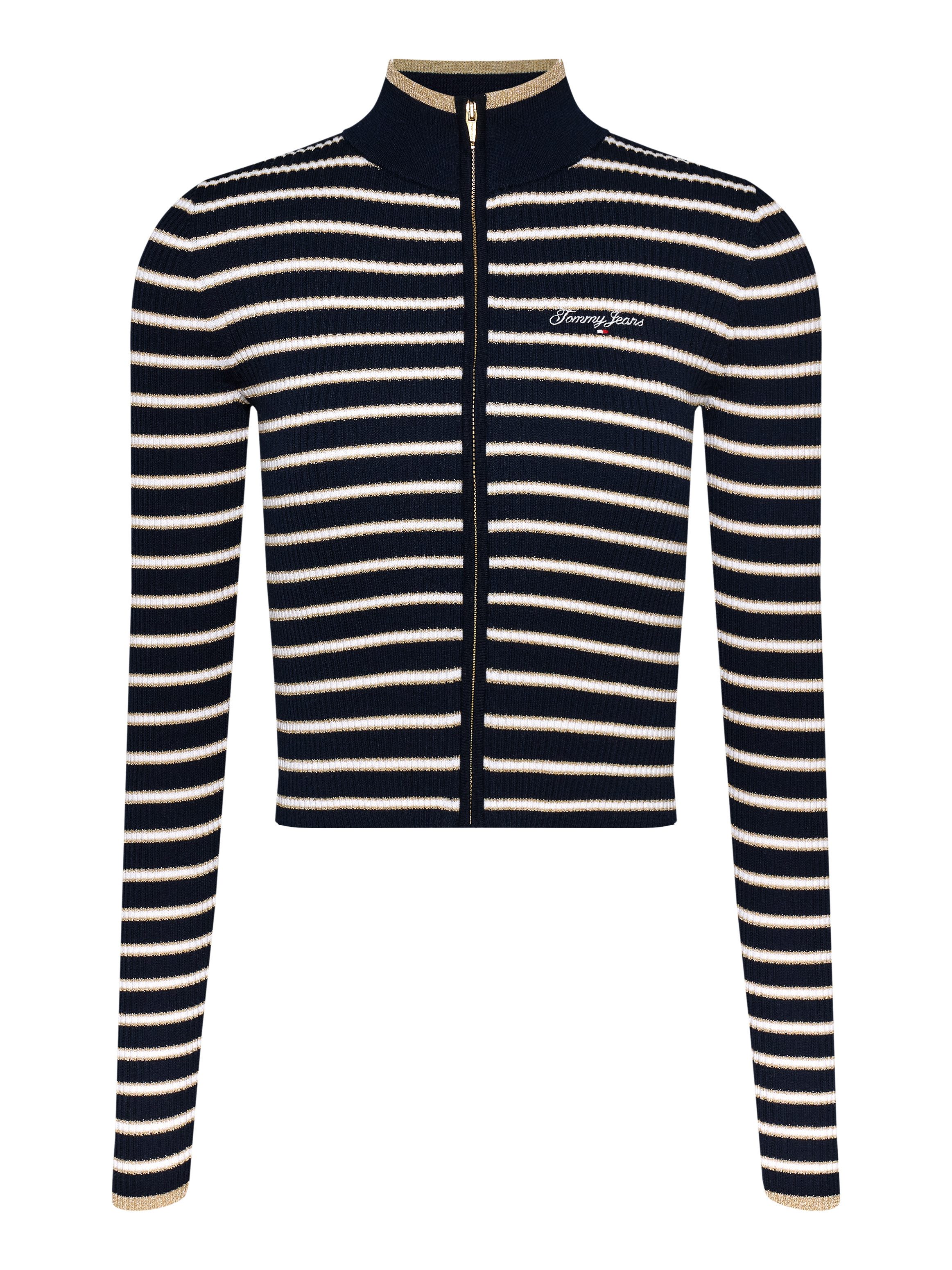 TOMMY JEANS Vest TJW METALLIC TIP ZIP CARDIGAN