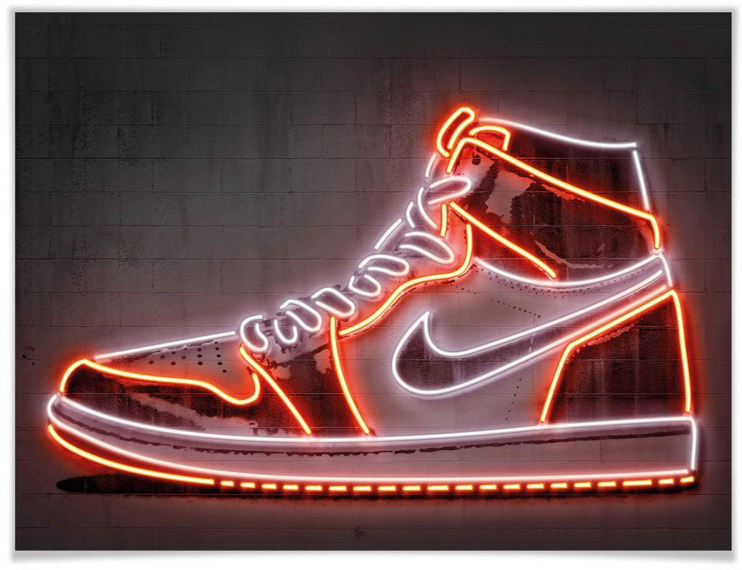 Wall-Art poster Mielu Nike Schuh Neon Sneaker