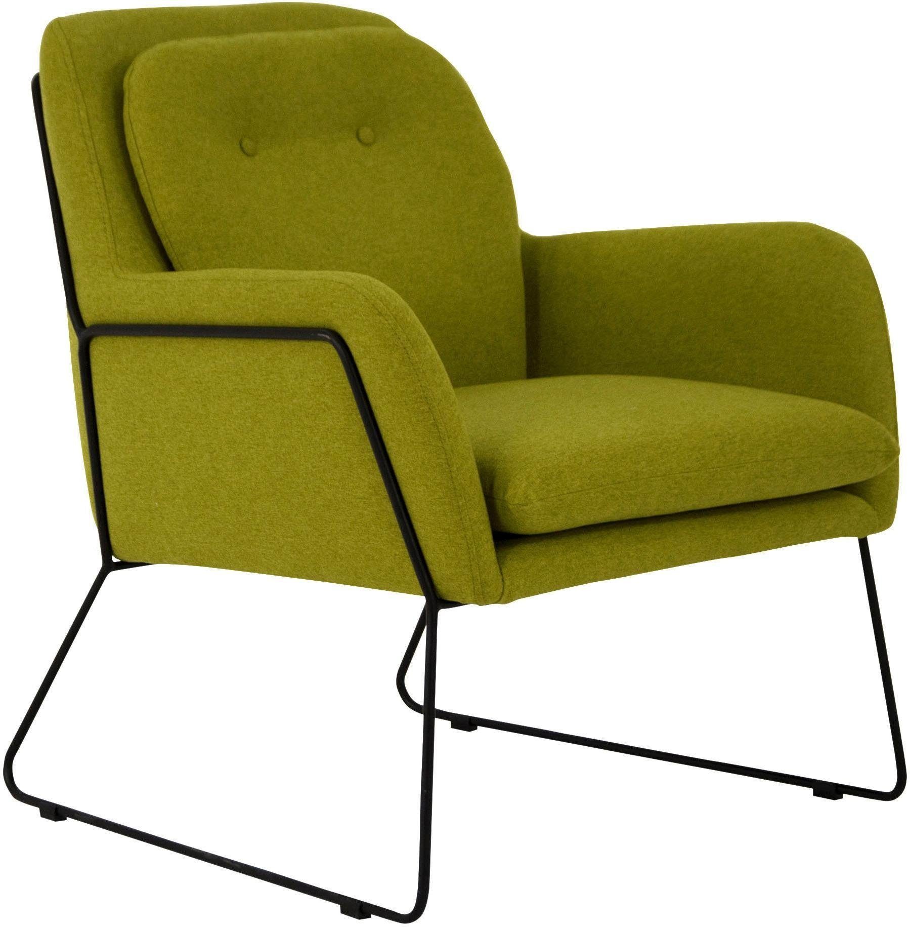 INOSIGN Fauteuil Flin cocktailstoel met knopen en kussen-look achter