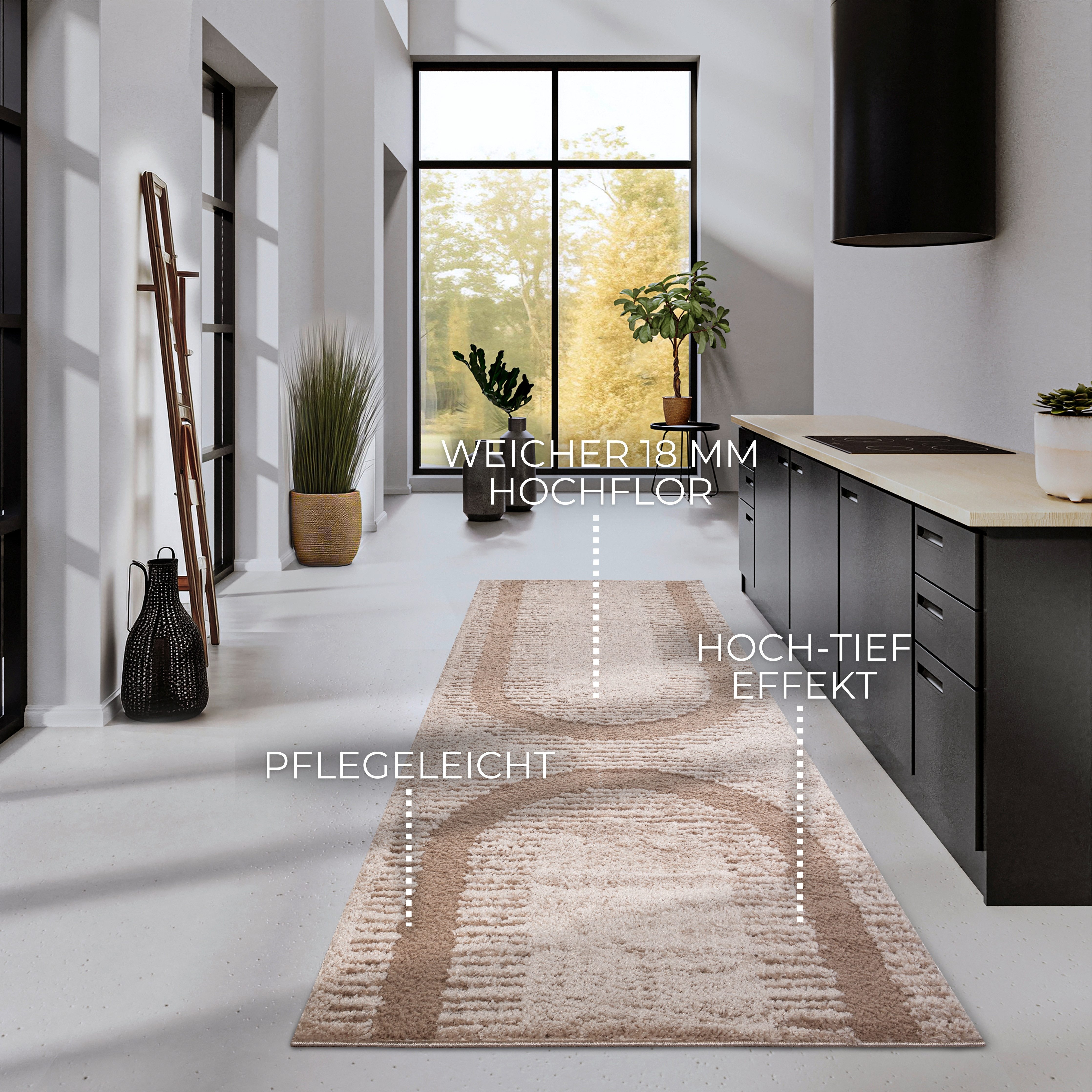 ELLE DECORATION Design-vloerkleed Bartoux Hoogpolig, shaggy, loper, zacht, langpolig, modern, hoog-laag effect
