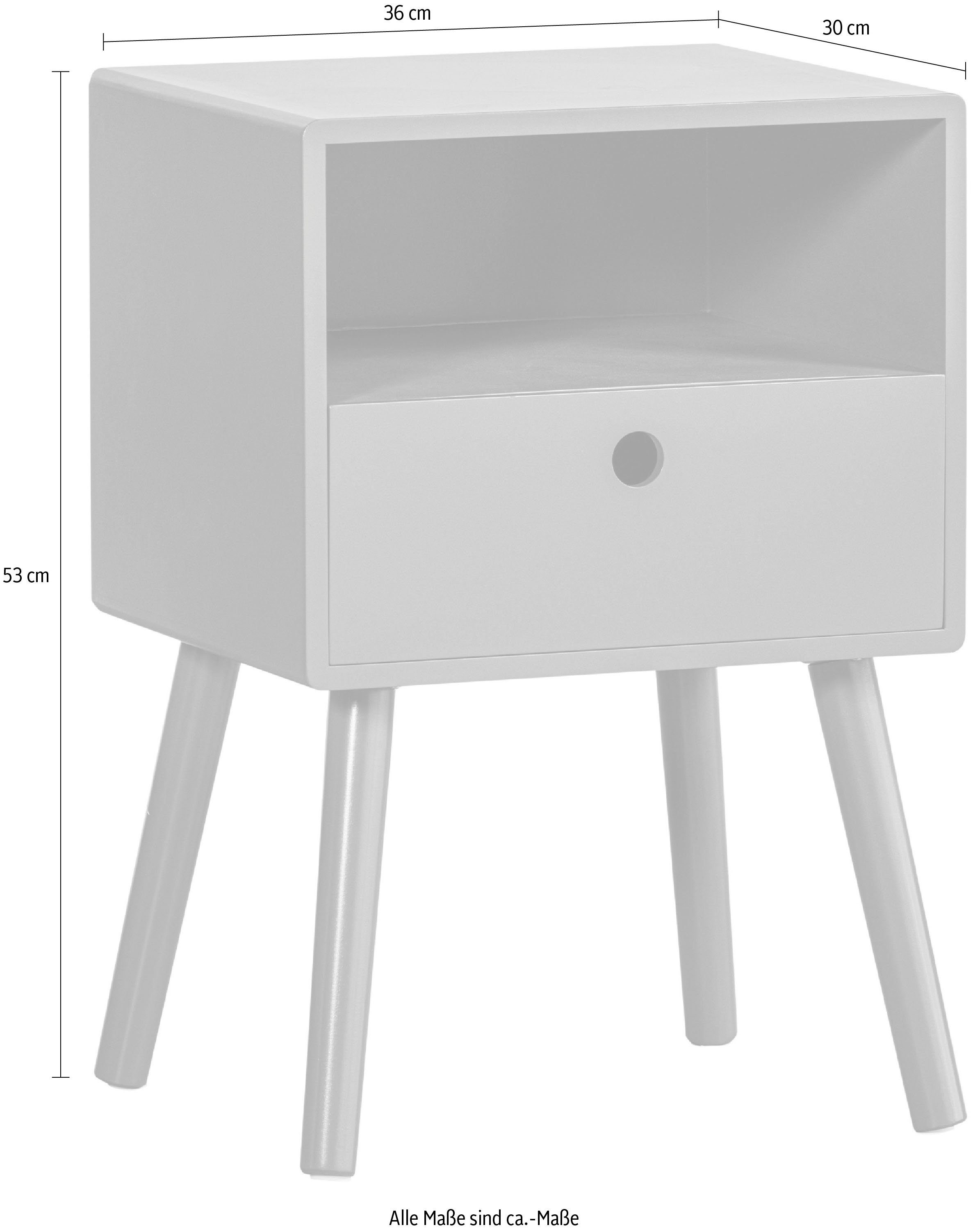 WOOOD Nachtkastje Vienna inclusief eenvoudige wandbevestiging, h 53 cm x b 36 cm