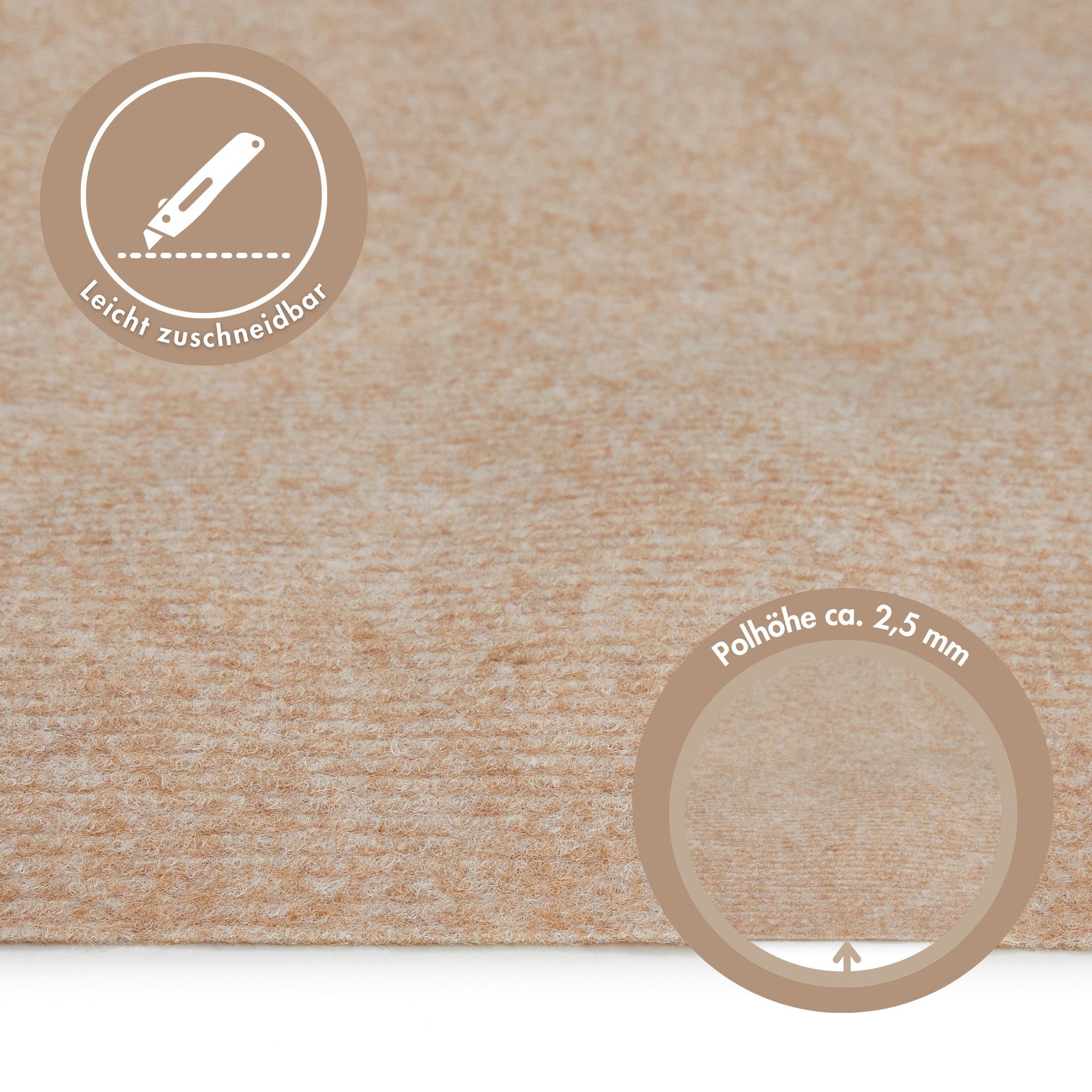 Andiamo Tapijt Milo, naaldvilt, Made in Belgium Uni kleuren, breedte 100 cm of 200 cm, woonkamer, slijtvast (1 stuk)