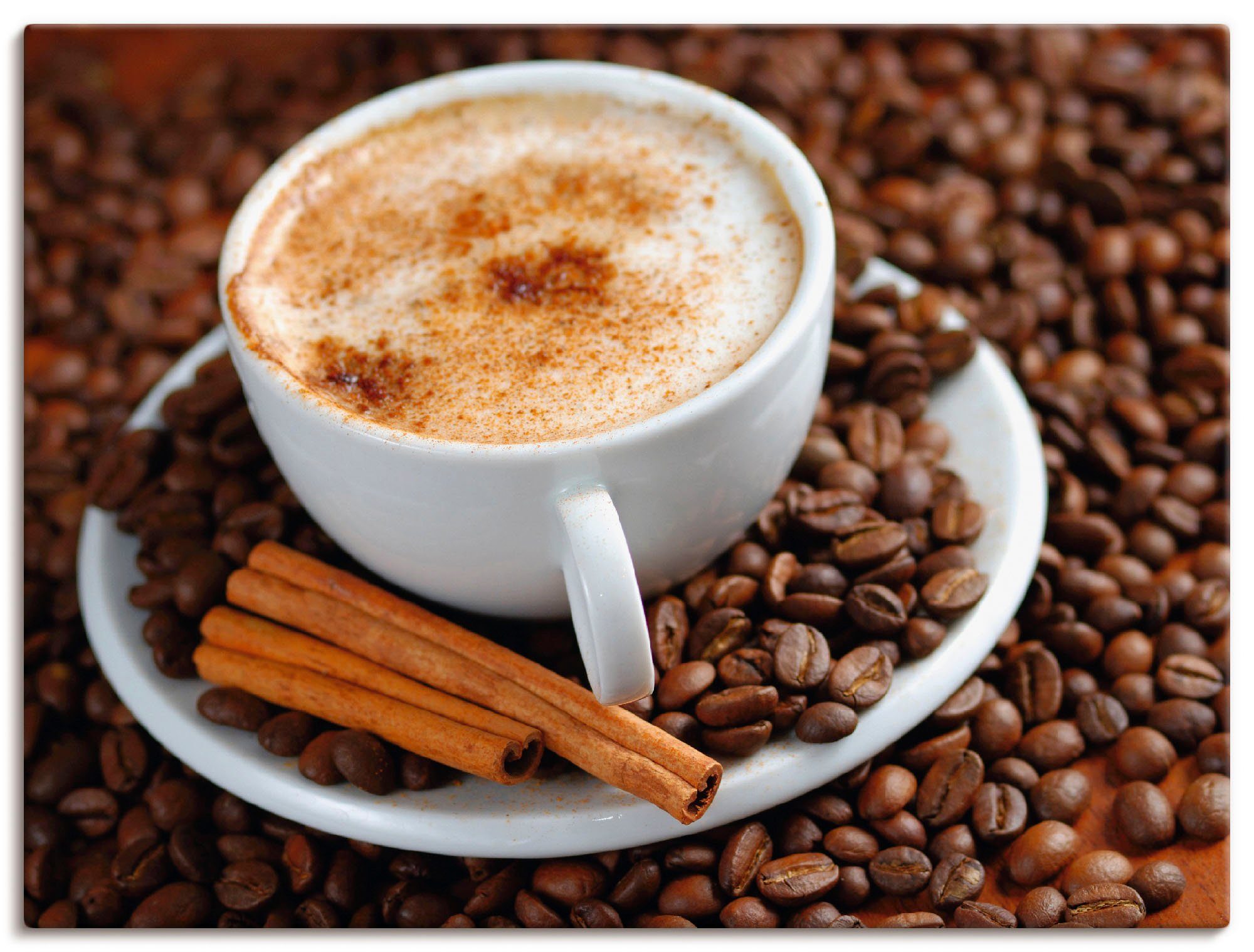 Artland Artprint Cappuccino - koffie als artprint van aluminium, artprint op linnen, muursticker, verschillende maten