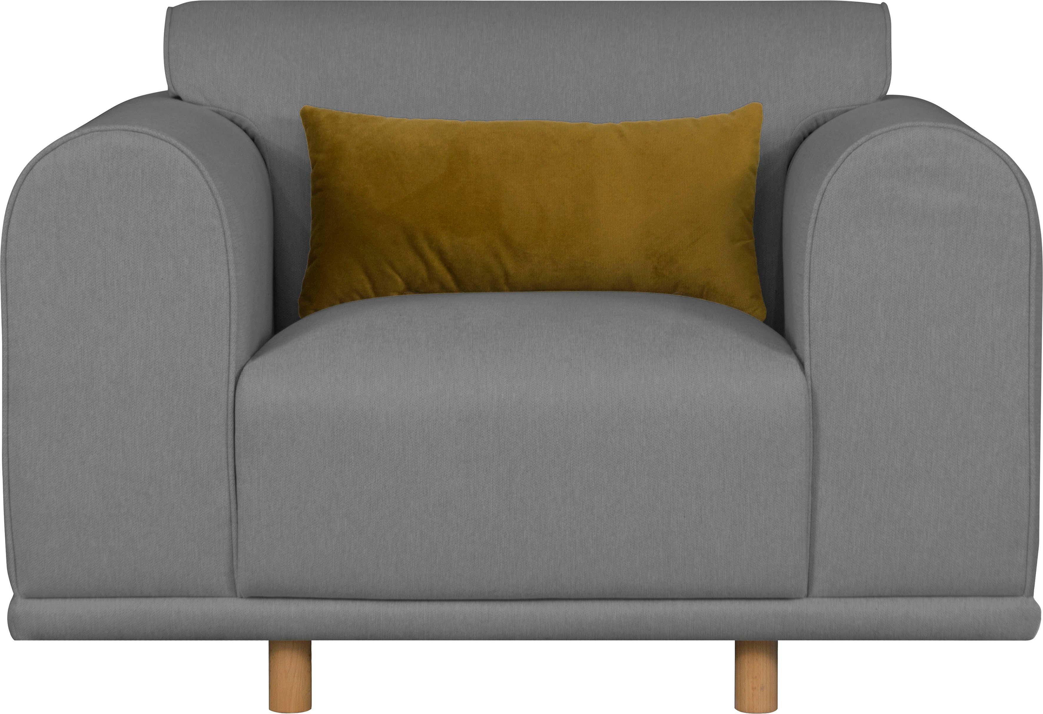andas Loveseat Maroon stoel in een scandinavisch design, met losse kussens (set)