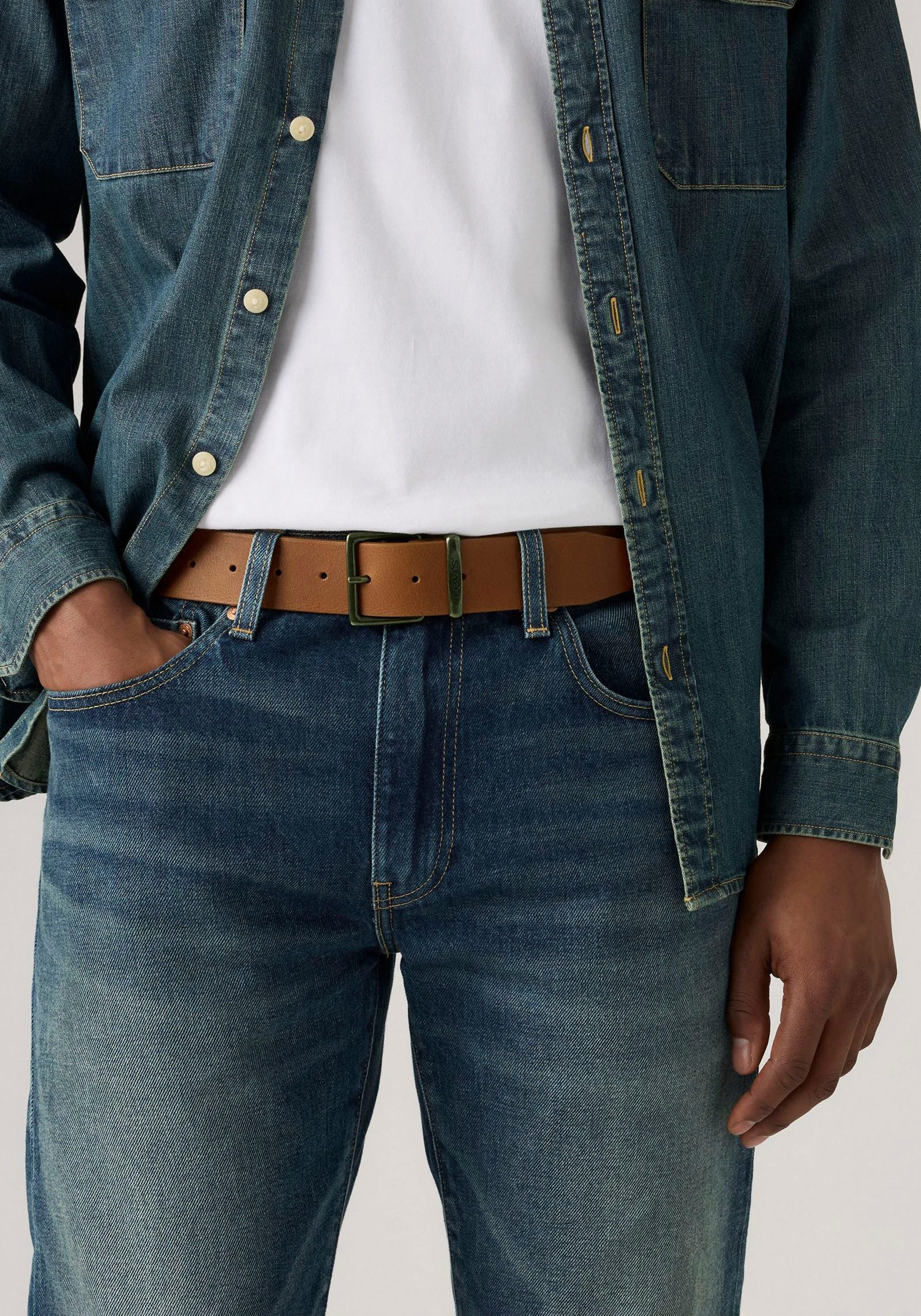 Levi's® Leren riem FLAT KEEPER BELT
