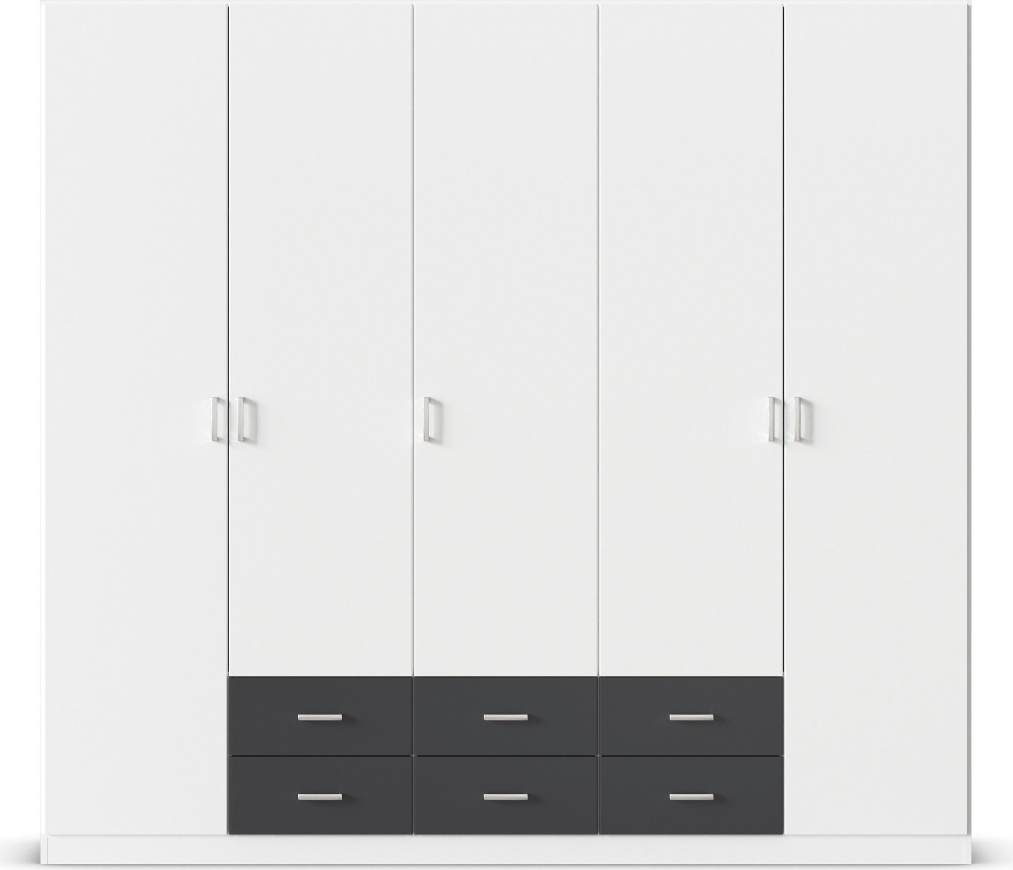 rauch Draaideurkast Kledingkast kast garderobe linnenkast GAMMA in 3 breedtes met 6 lades, in eenvoudig design topseller made in germany