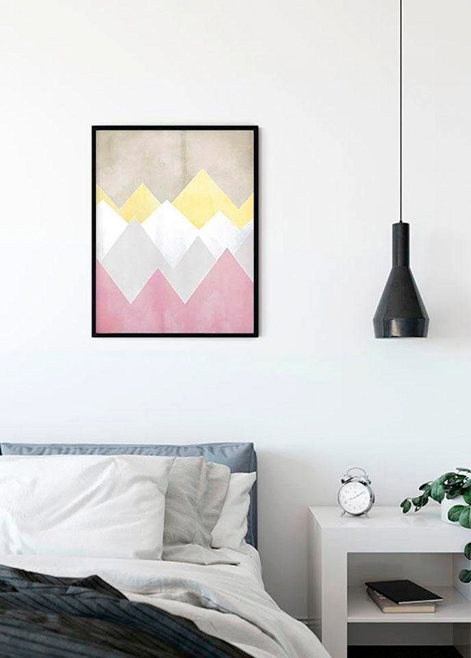 Komar Wanddecoratie Sunrise Mountain scheerlijn Wanddecoratie - zonder lijst (1 stuk)