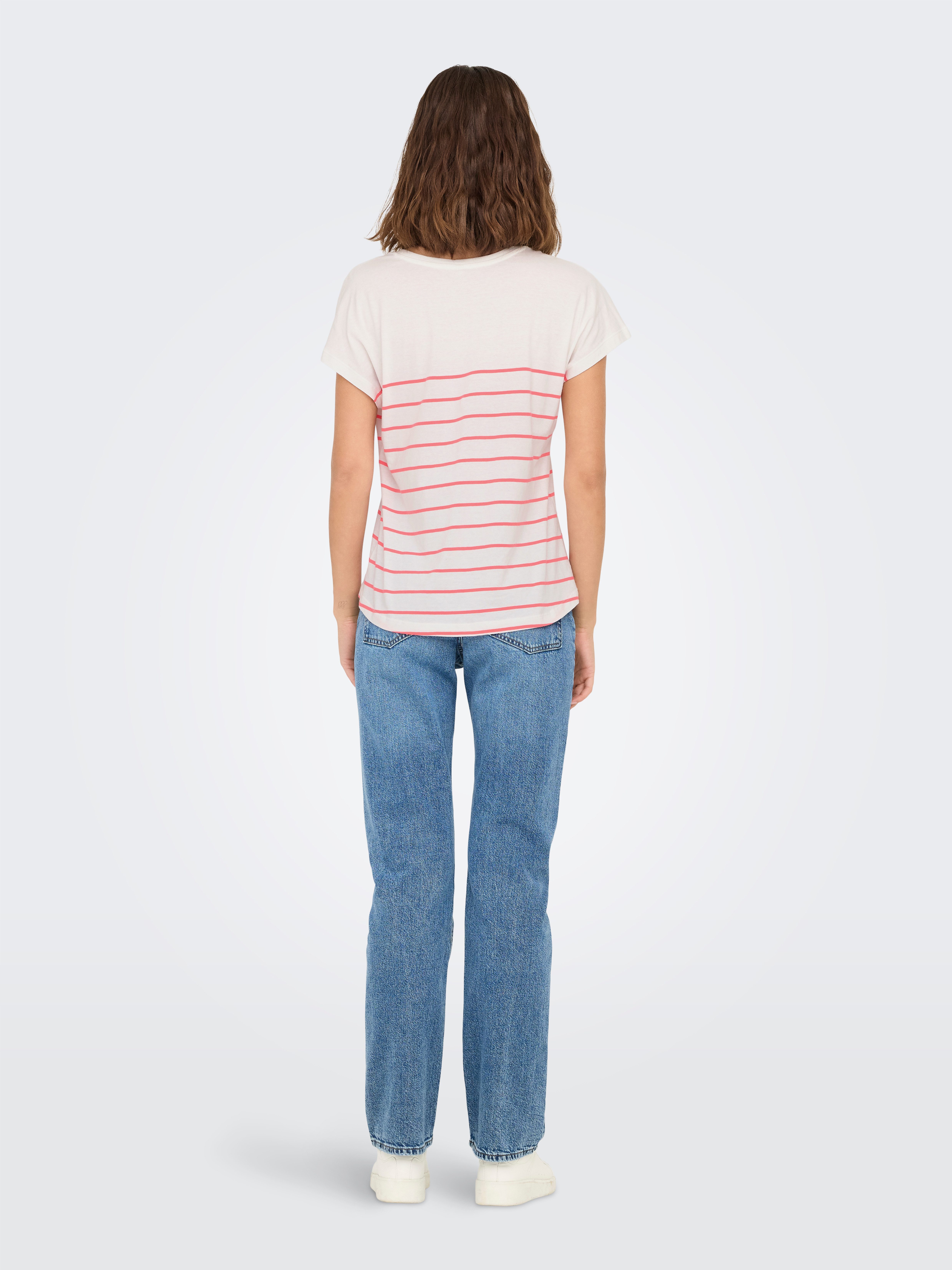 Only Shirt met korte mouwen ONLEMILY LIFE S/S HEART TOP CS JRS