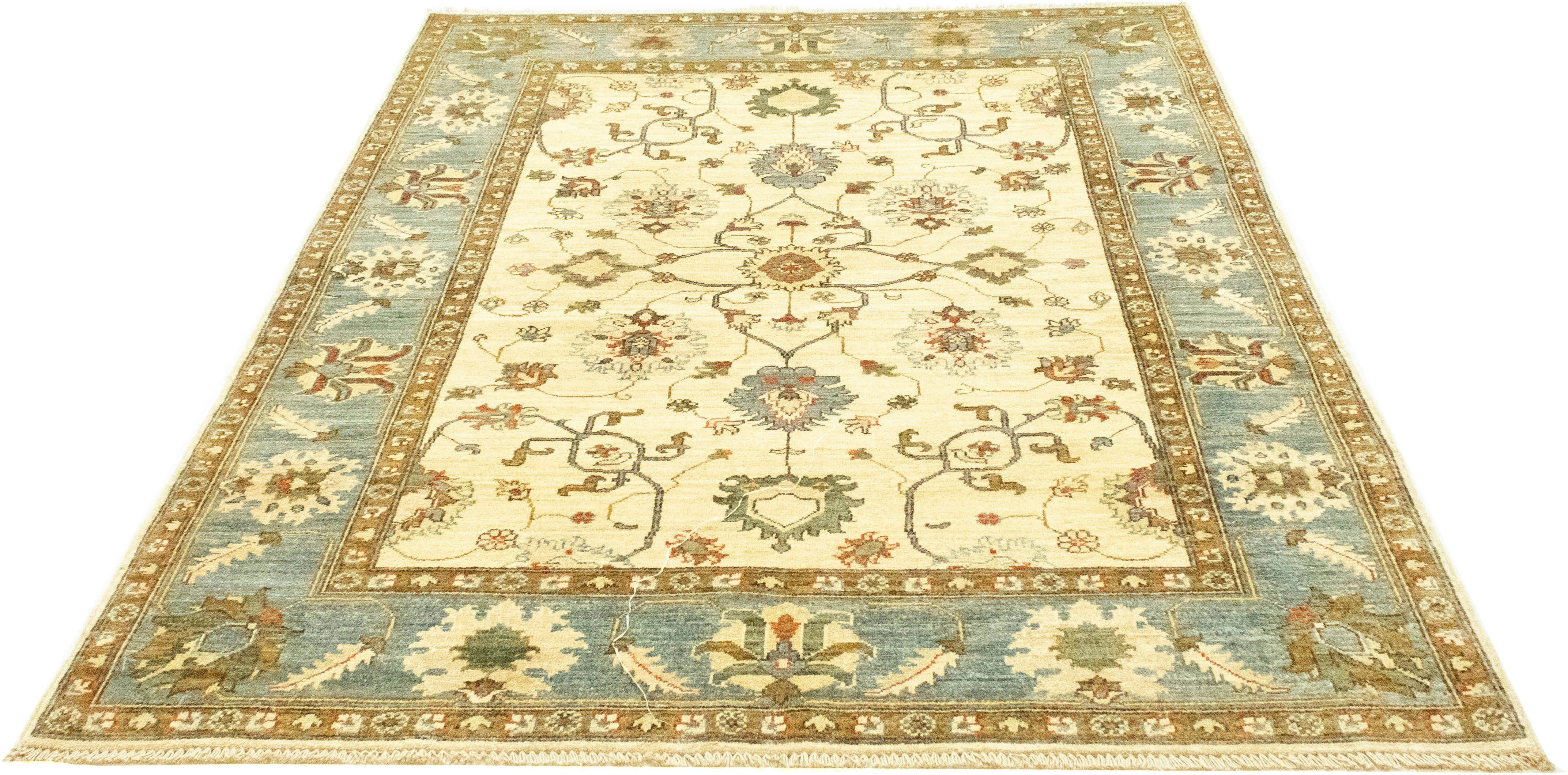 morgenland Wollen kleed Ziegler vloerkleed met de hand geknoopt lichtbeige