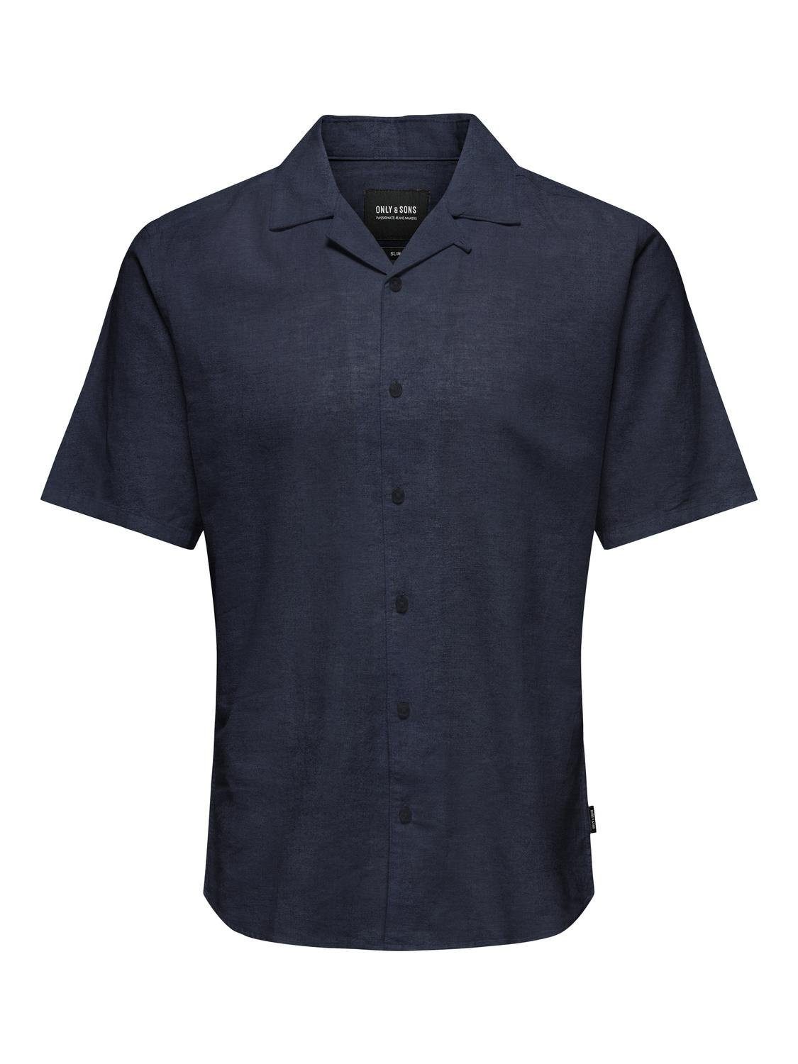 ONLY & SONS Overhemd met korte mouwen ONSCAIDEN SS SOLID RESORT LINEN NOOS