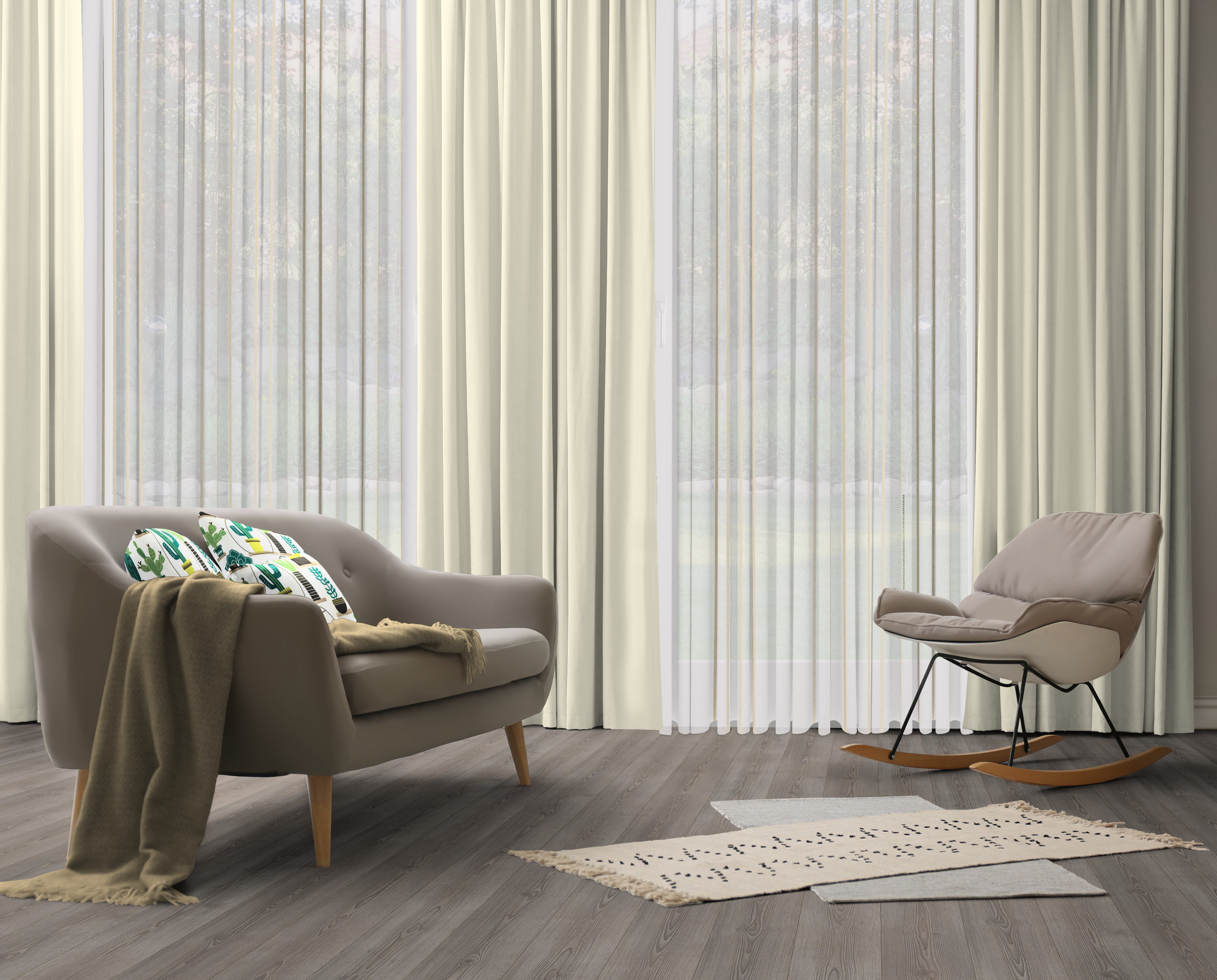 Wirth Gordijn Dim uit (1 stuk) kant & klaar gordijnen maat 142 cm x 295 cm beige