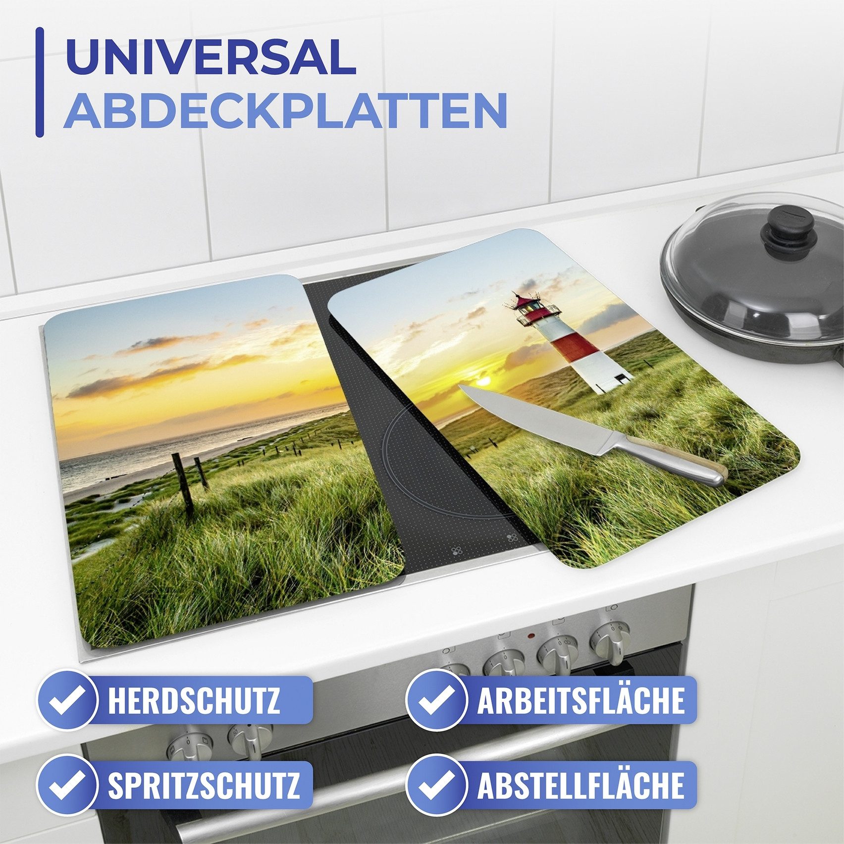 Maximex Kookplaatdeksel Universeel Model Vuurtoren (set, 2-delig)