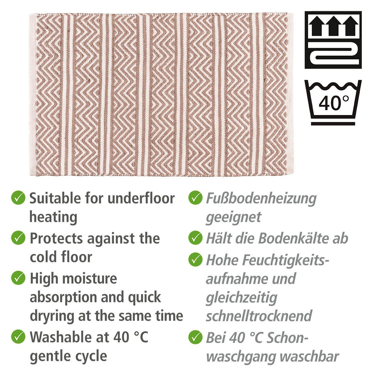 WENKO Badmat Shaki BxL: 50 x 80 cm (1 stuk)