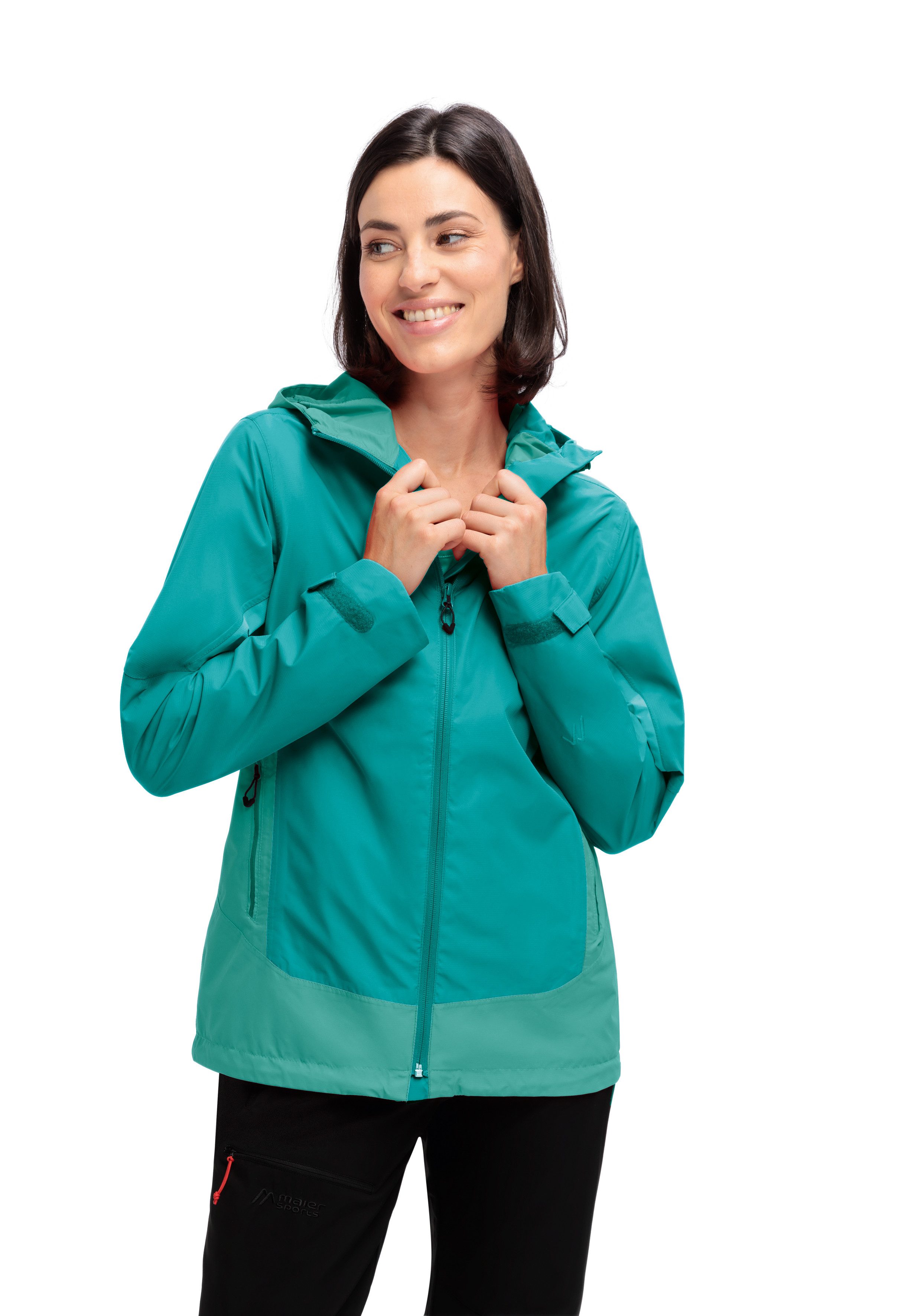 Maier Sports Outdoorjack Brocken W Dames jacke waterdicht, functionele jas met 2 buitenzakken + binnenzak