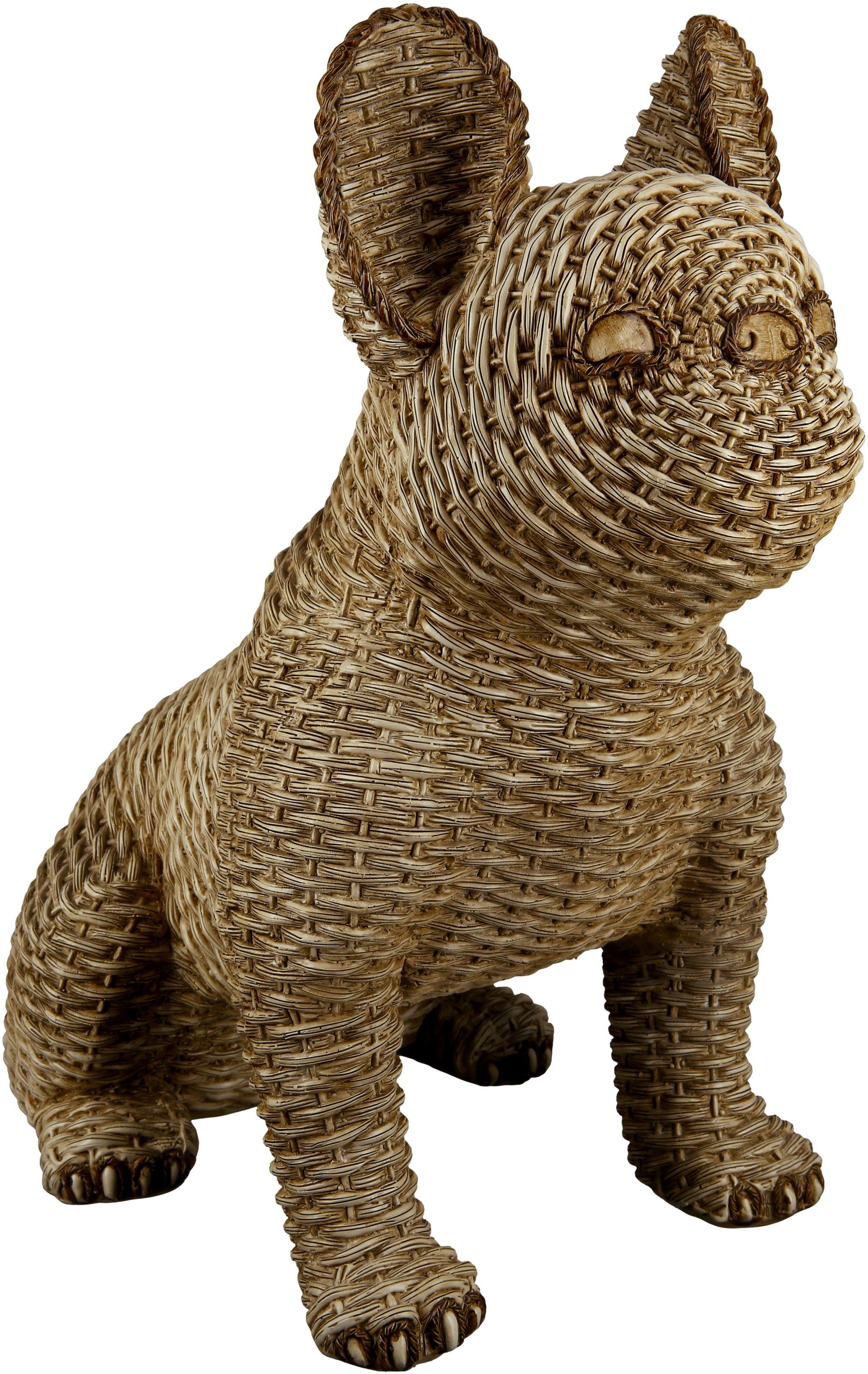 Casablanca by Gilde Dierfiguur Mopshond in rotan-look (1 stuk)