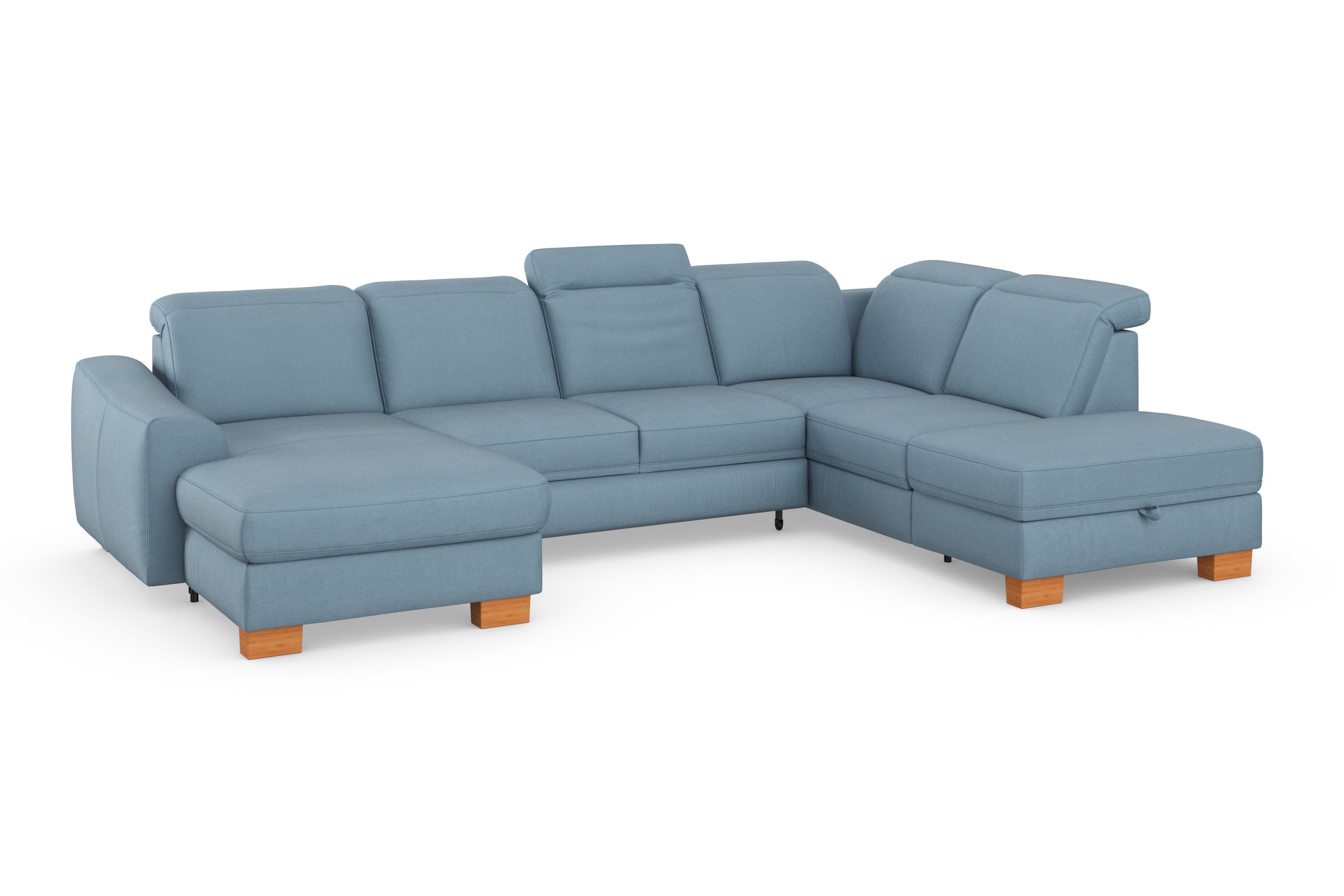 sit&more Zithoek Dundee U-vorm met binnenvering en massief houten poten, naar keuze met verstelbare hoofdsteun