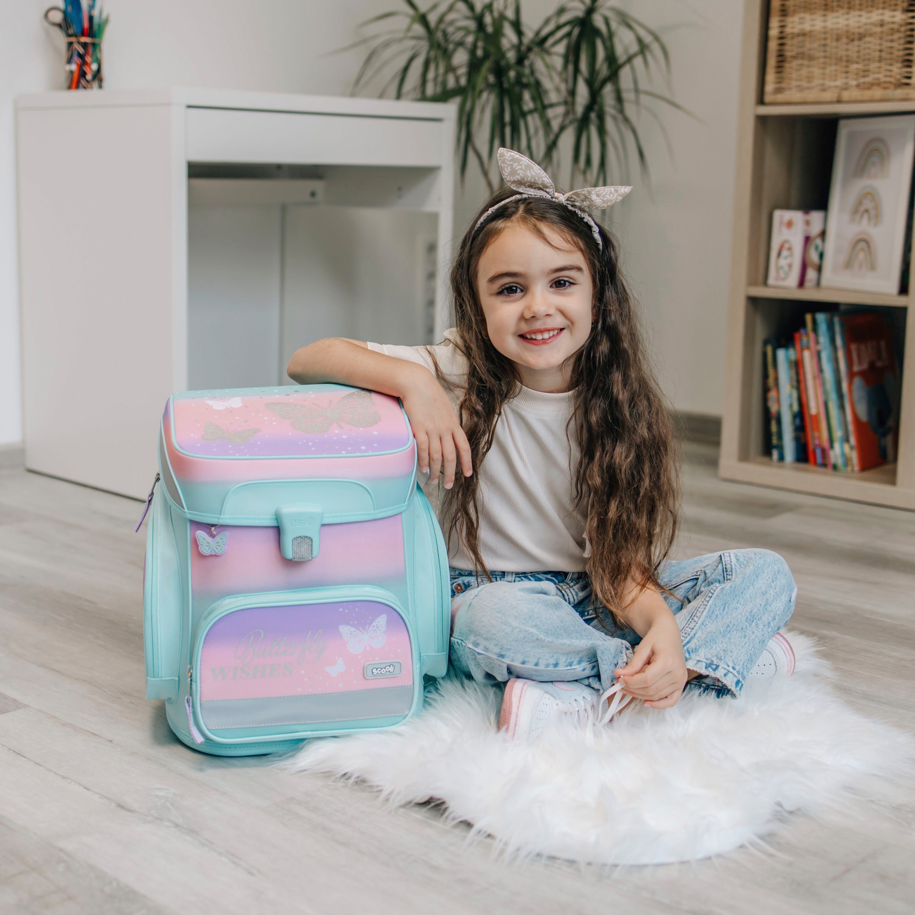 Scooli Schooltas EasyFit, Butterfly Wishes (5-delig)