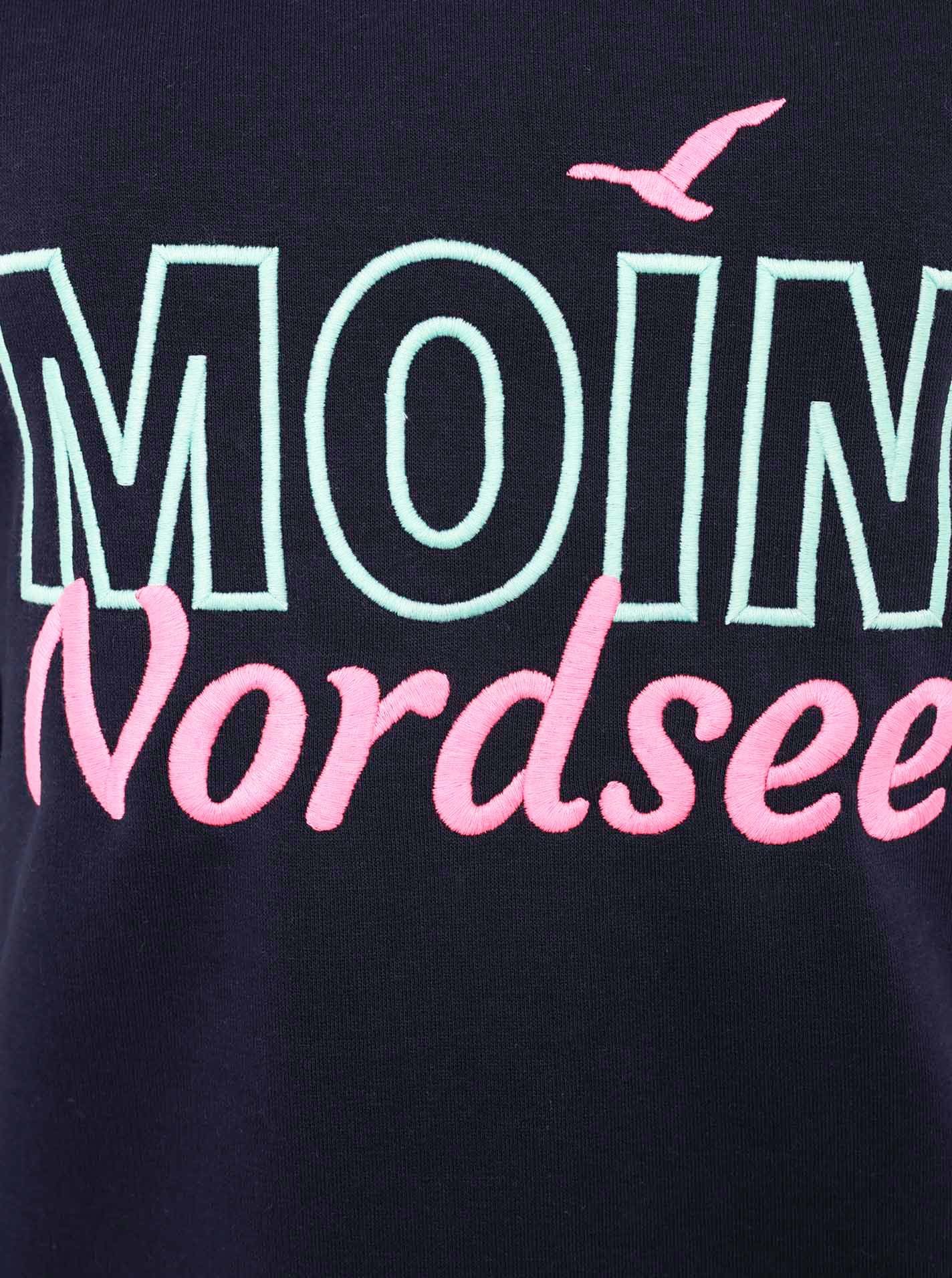 Zwillingsherz Sweatshirt Moin Noordzee met used-look randen