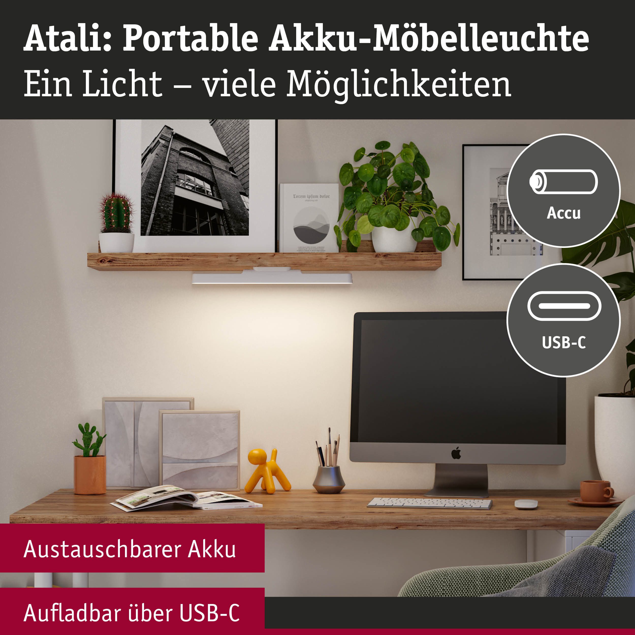 Paulmann Inbouwlamp Mobiele meubelopbouwlamp Atali 240lm 4000K