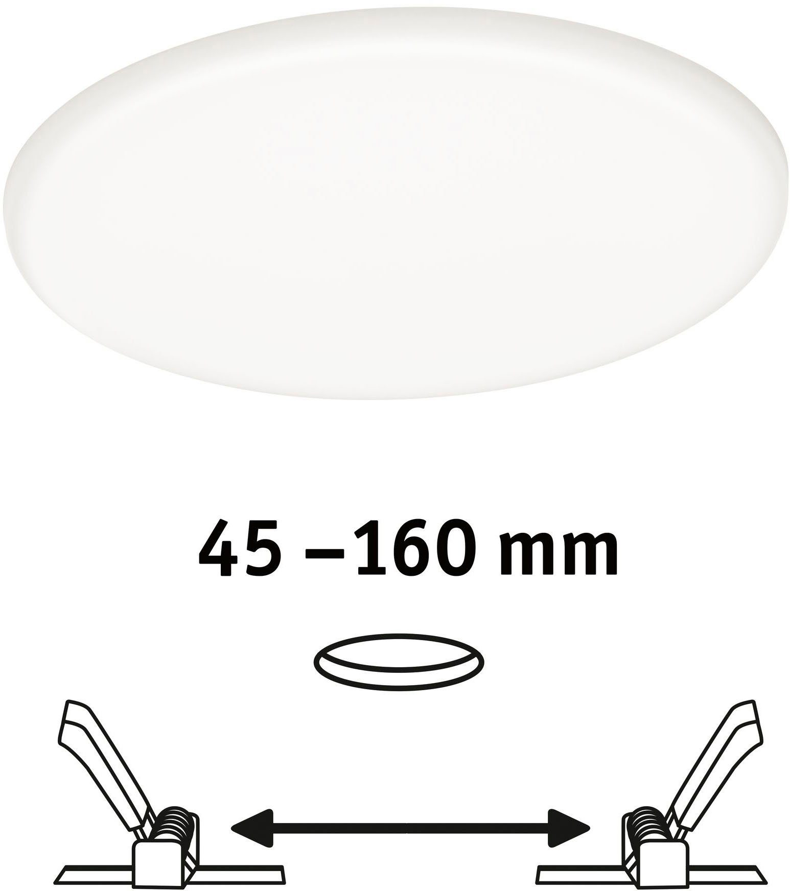 Paulmann Ledinbouwlamp LED Inbouwpaneel Veluna VariFit IP44 rond 185mm 17,5W 4.000K Satin (1 stuk)