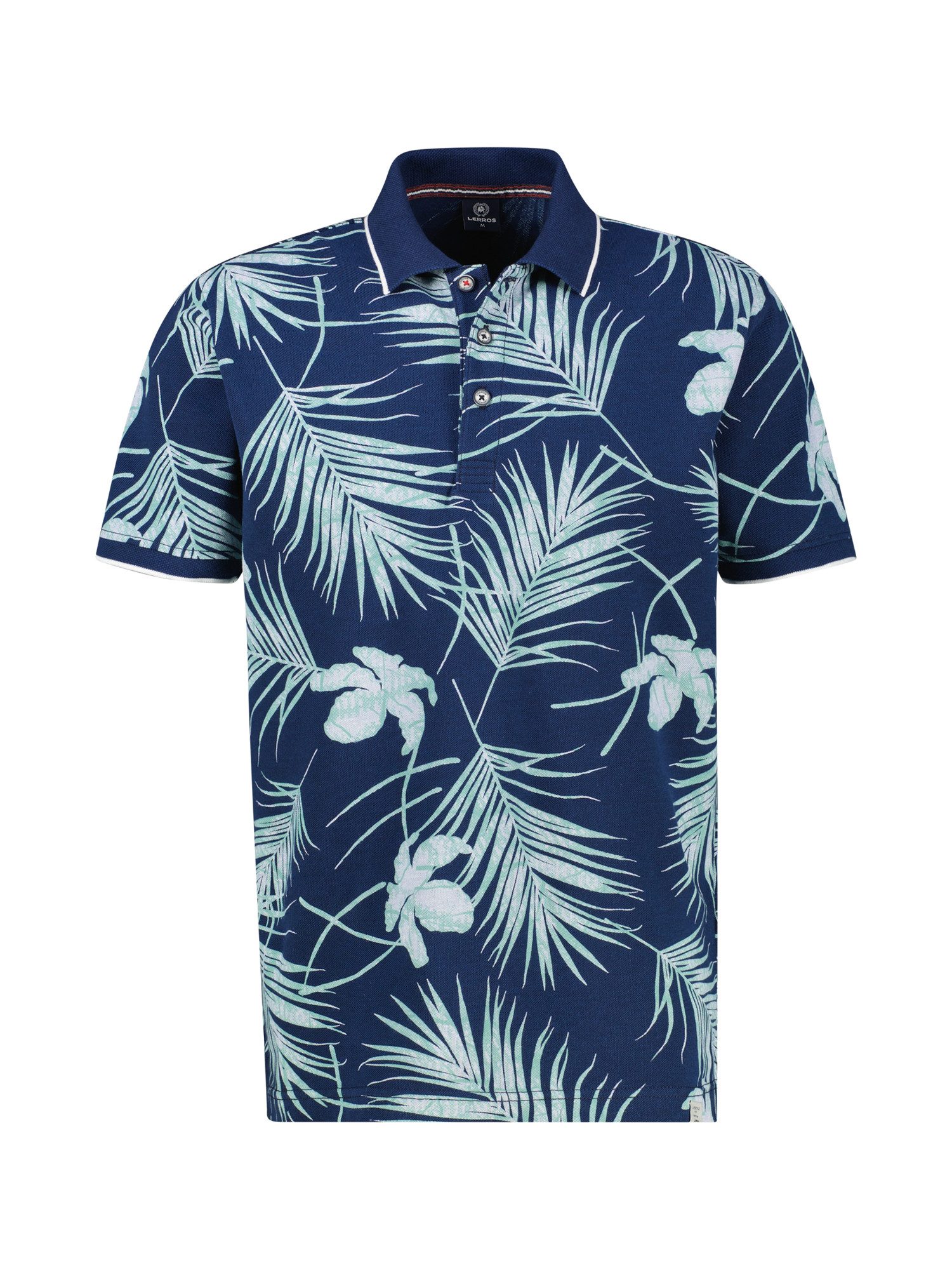 Lerros Poloshirt LERROS heren poloshirt, bloemig gedessineerd in grote maten
