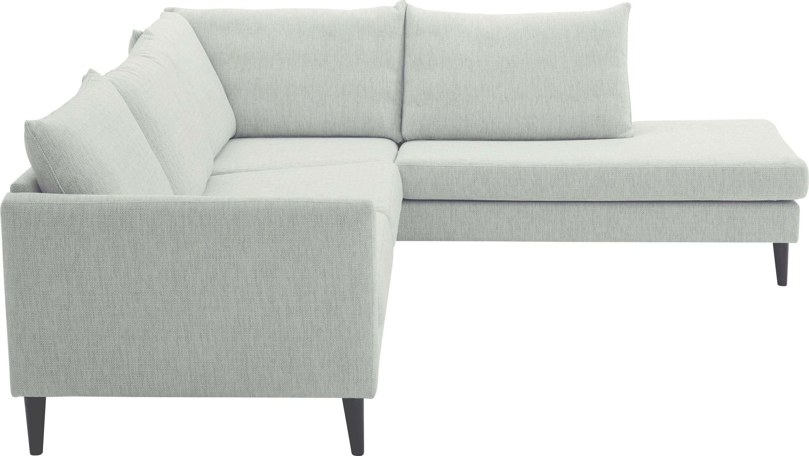 ATLANTIC home collection Hoekbank Rekvik L-vorm met golfvering, met massief houten poten