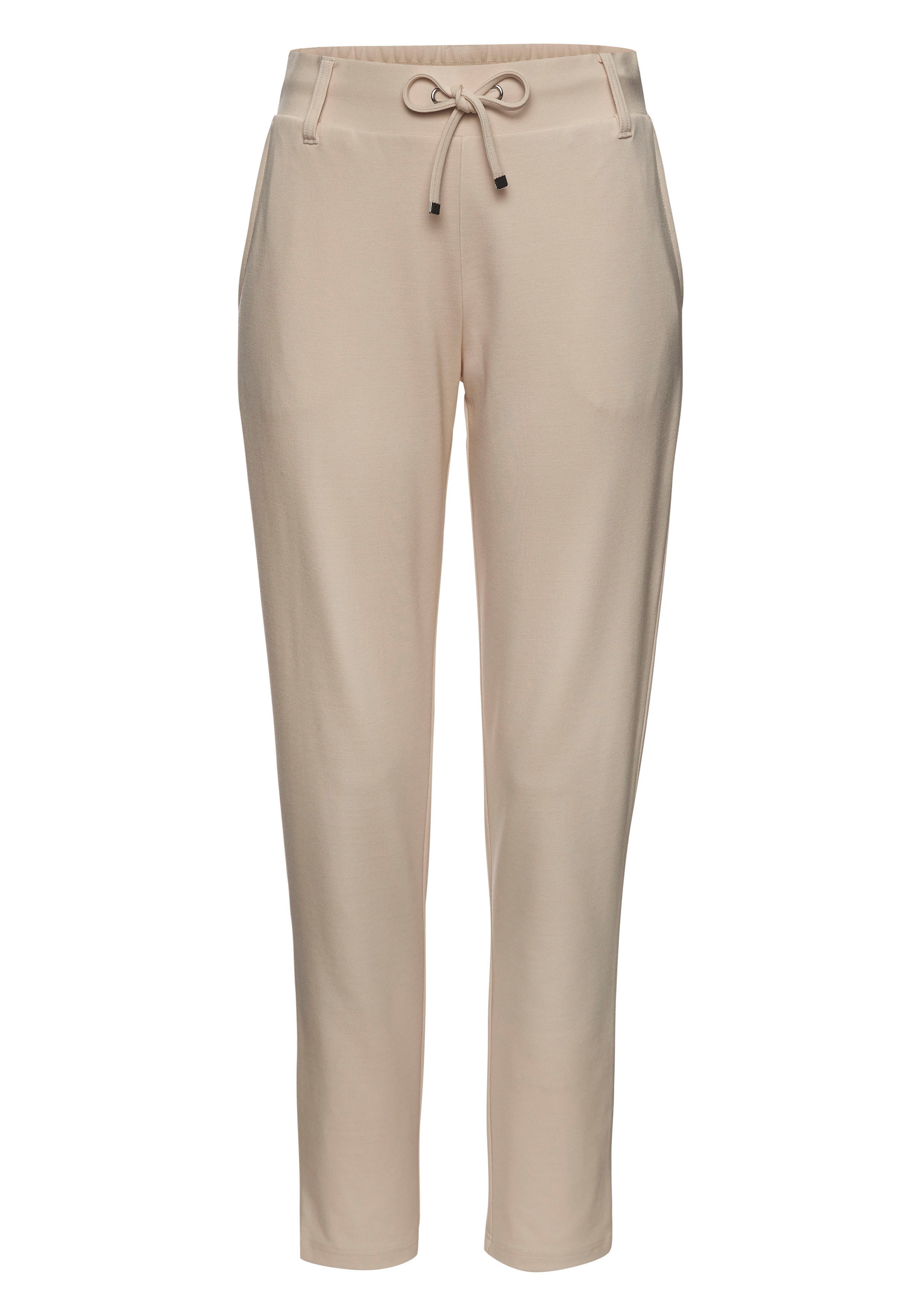 Lascana Jogpants met elastische tailleband en riemlussen loungewear (1-delig)