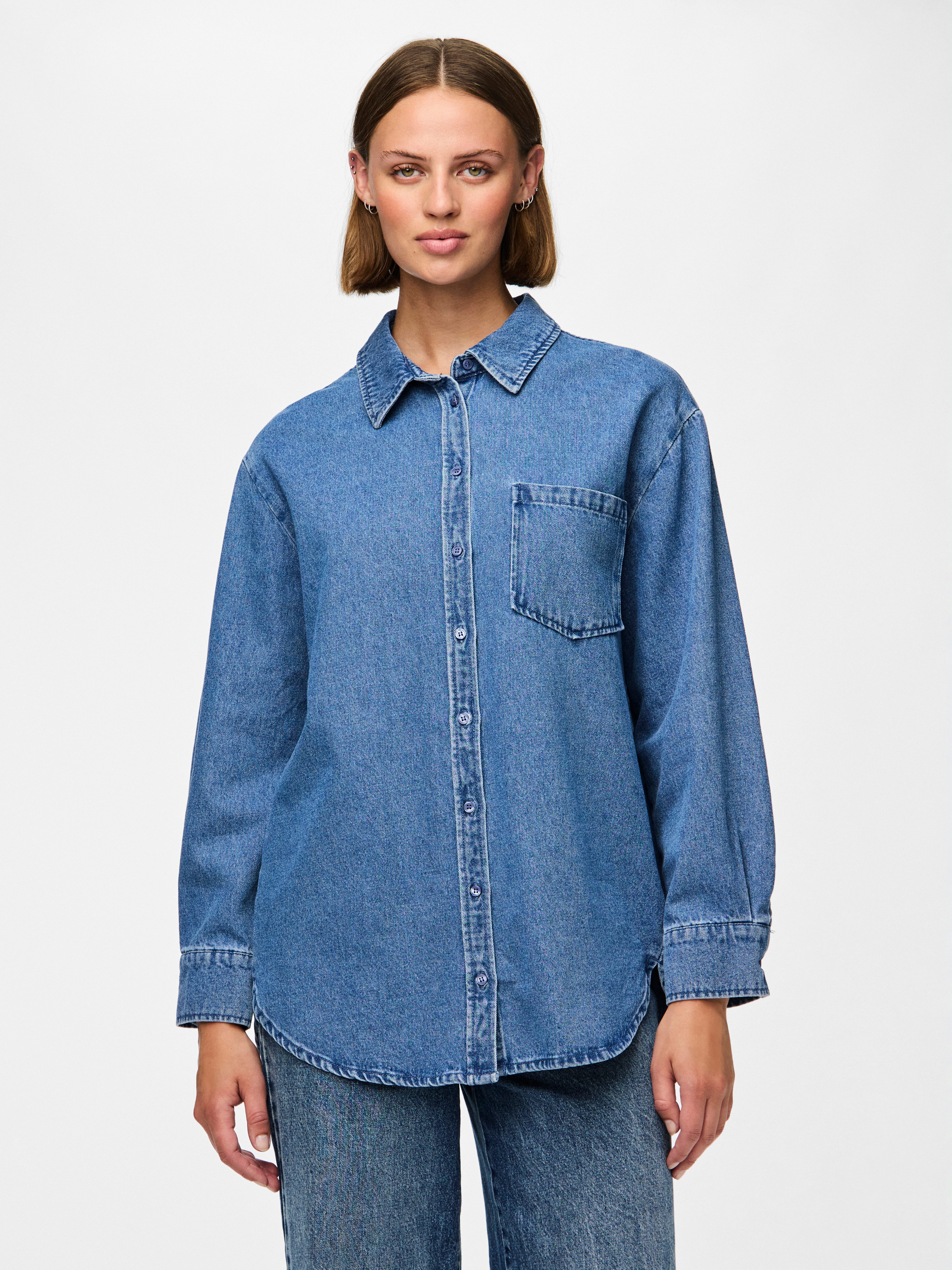 NU 20% KORTING: pieces Jeans blouse