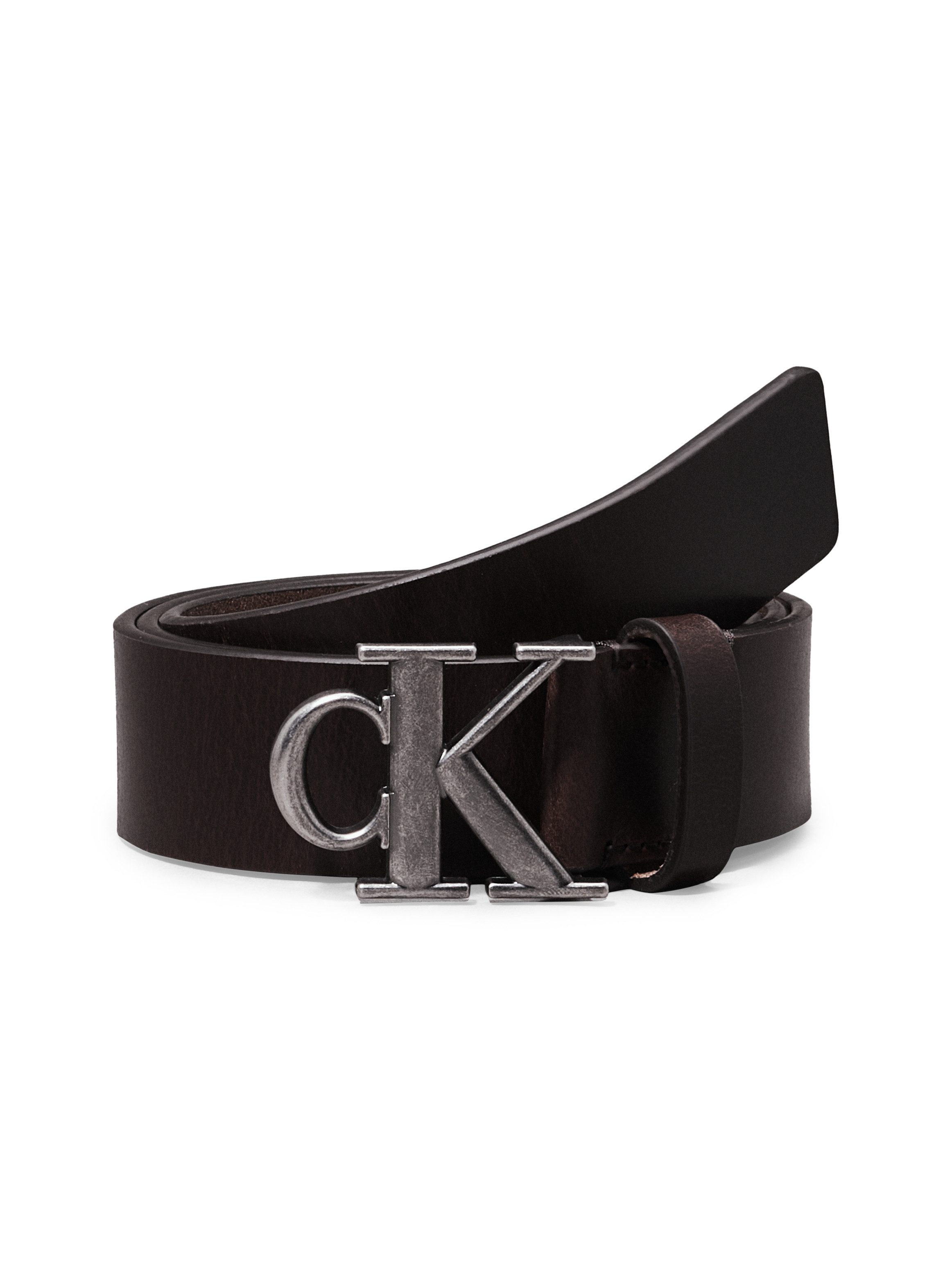 Calvin Klein Leren riem ROUND MONO PLAQUE LTHR BELT 35MM
