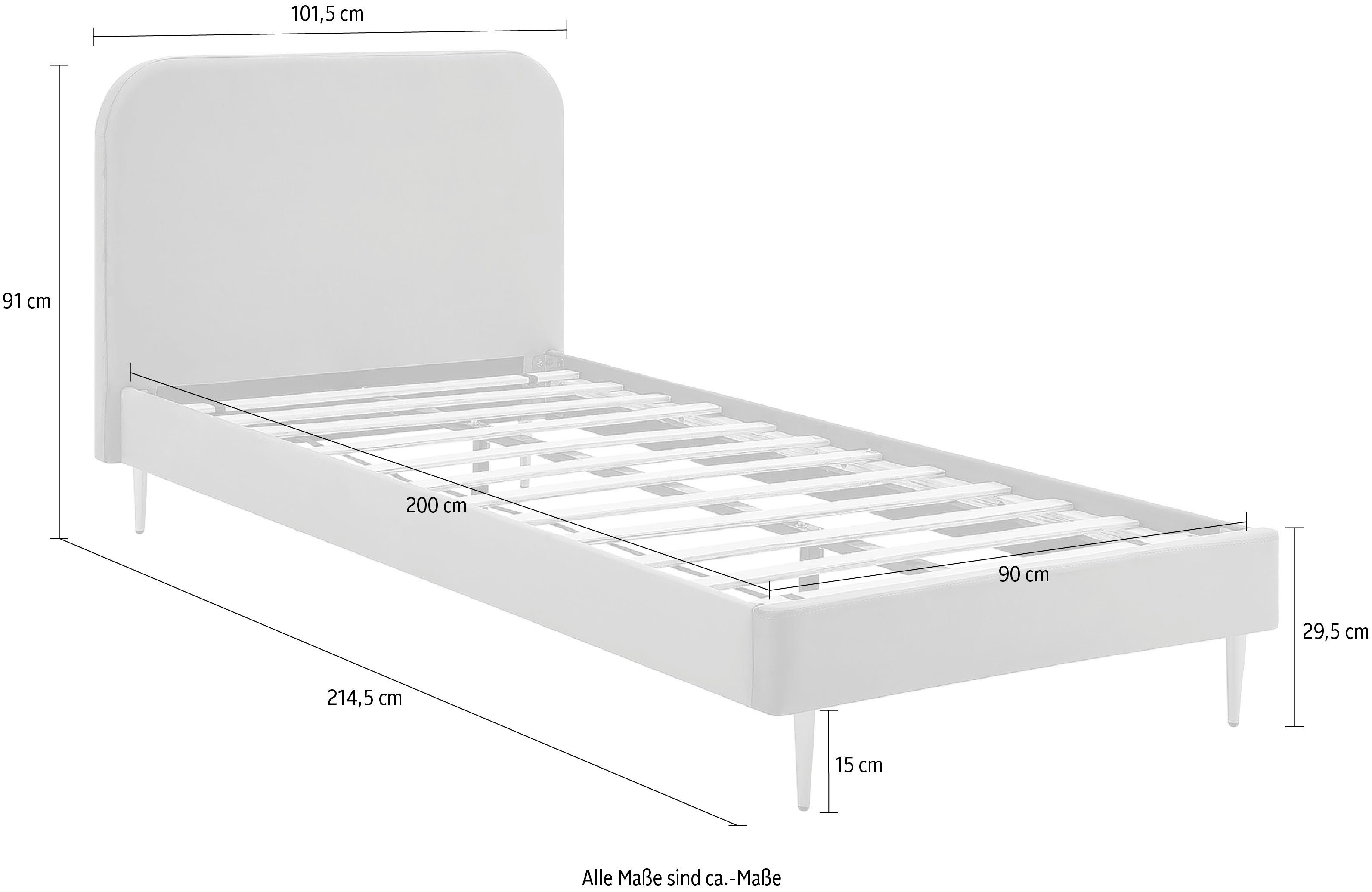 SalesFever Gestoffeerd bed Poten chroom goudkleur
