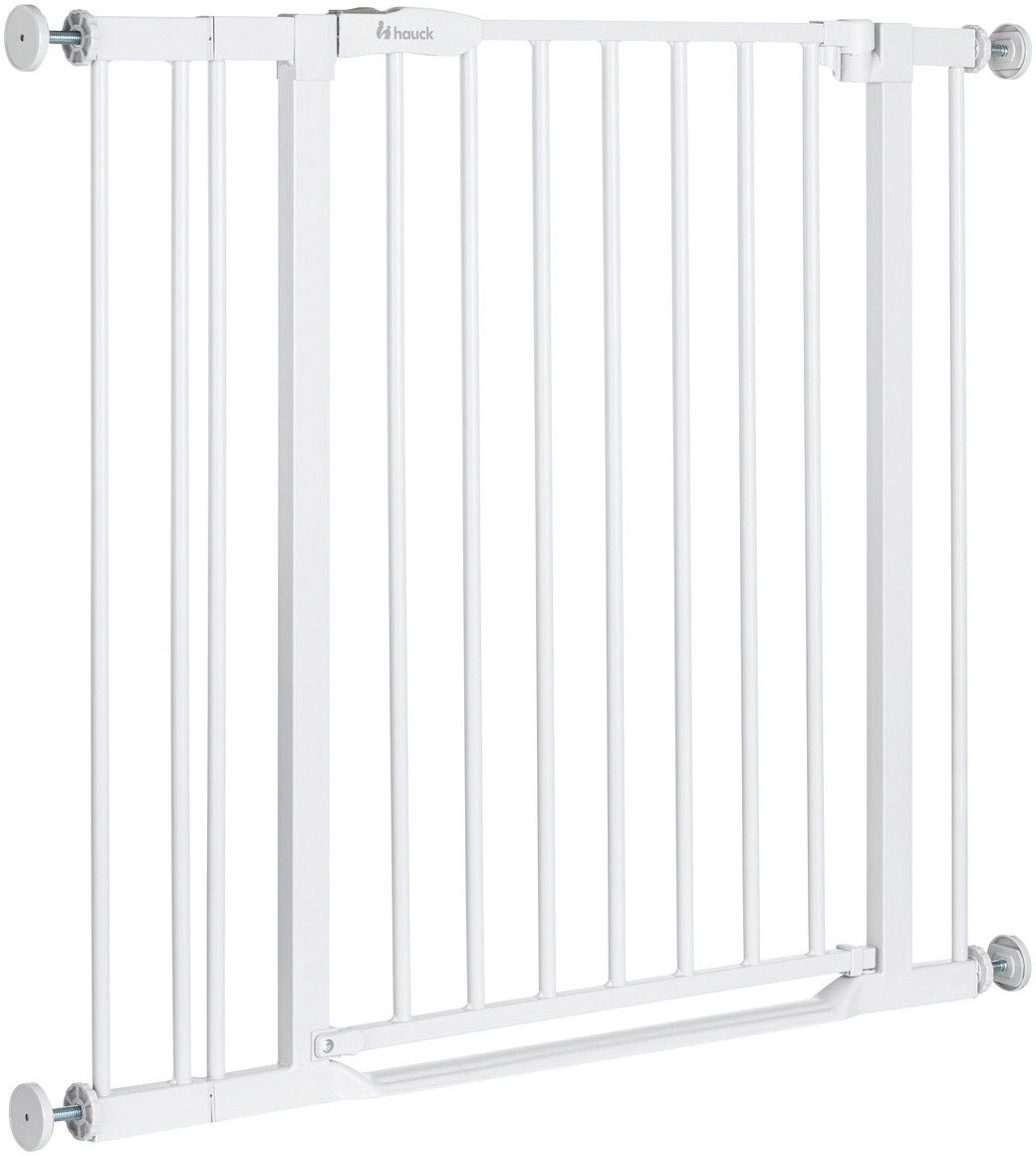 Hauck Traphek Clear Step set 2 inclusief verlenging 9 cm, wit ook als traphekje te gebruiken, 84-89 cm, vlakke doorgang