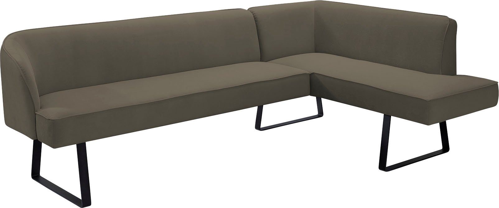 exxpo - sofa fashion Hoekbank Americano met opstaande naad en metalen poten, bekleding in verschillende kwaliteiten