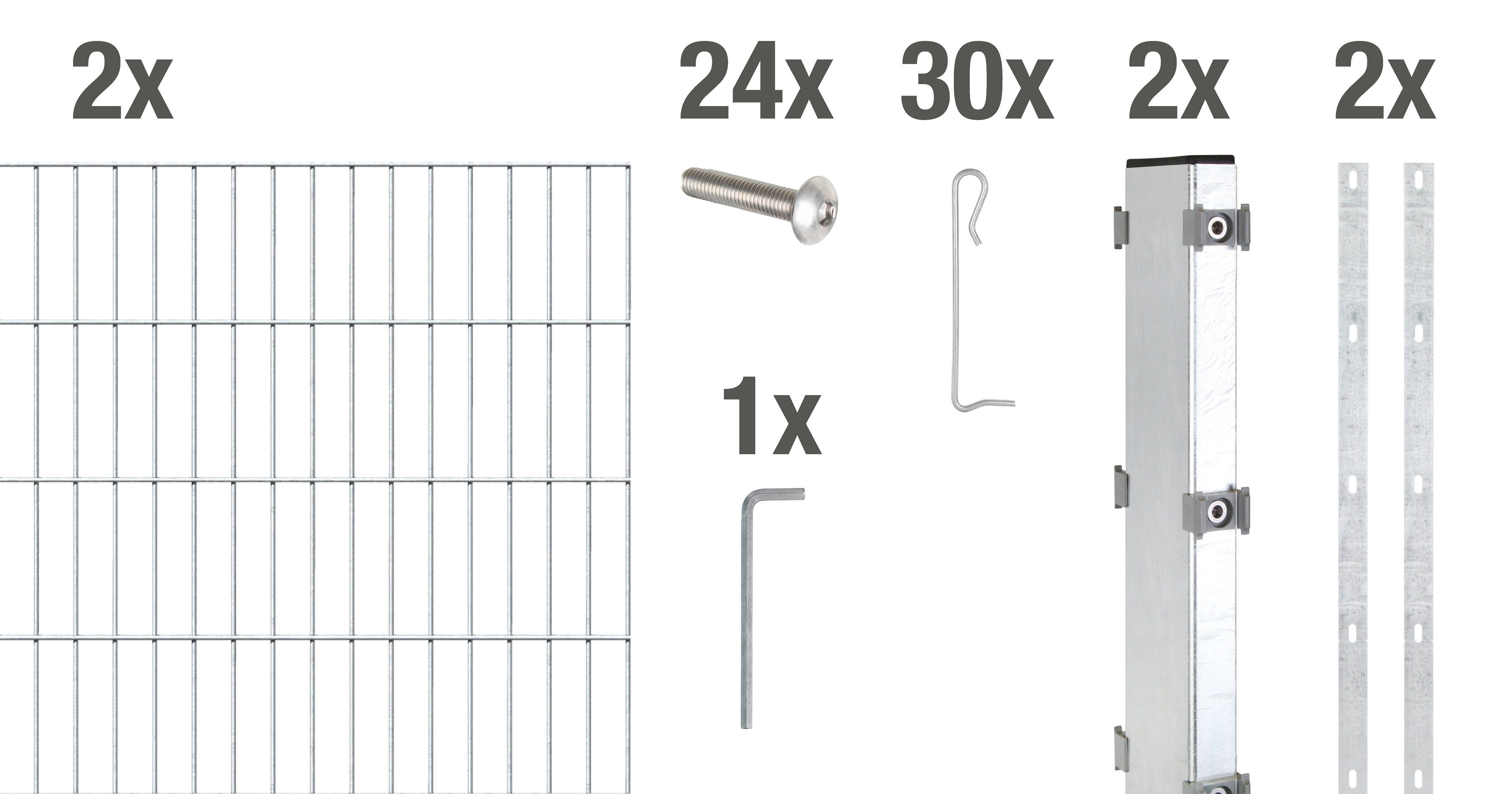 GAH Alberts Schanskorf Gabionen-basisset Step² verzinkt, hoogte: 100 en 180 cm, breedte: 2 m, om te schroeven (set)