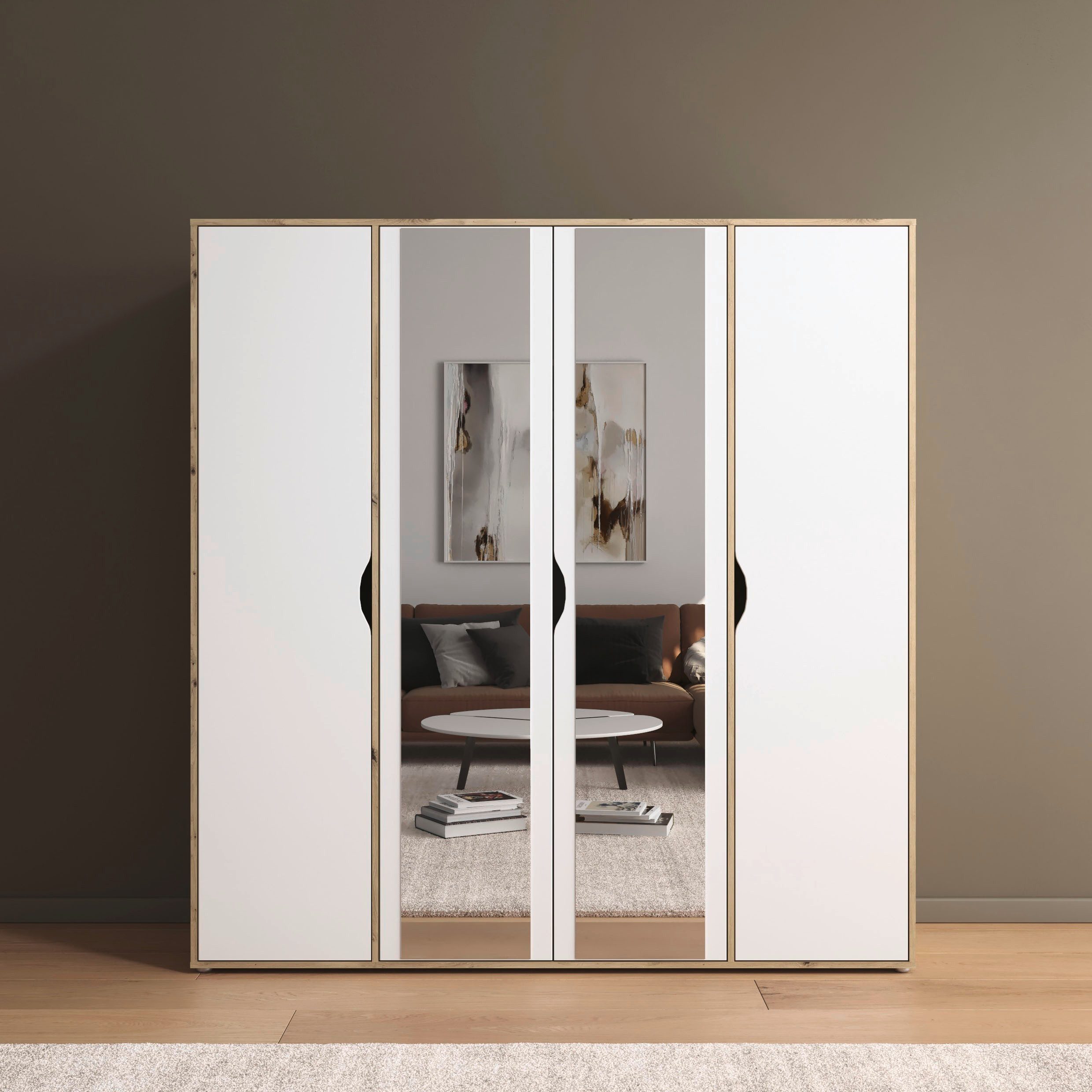 rauch Draaideurkast Kledingkast Kast Garderobe Wasmand NARAI met Spiegel Greefaansluitingen voor een greeploze look TOPSELLER MADE IN GERMANY