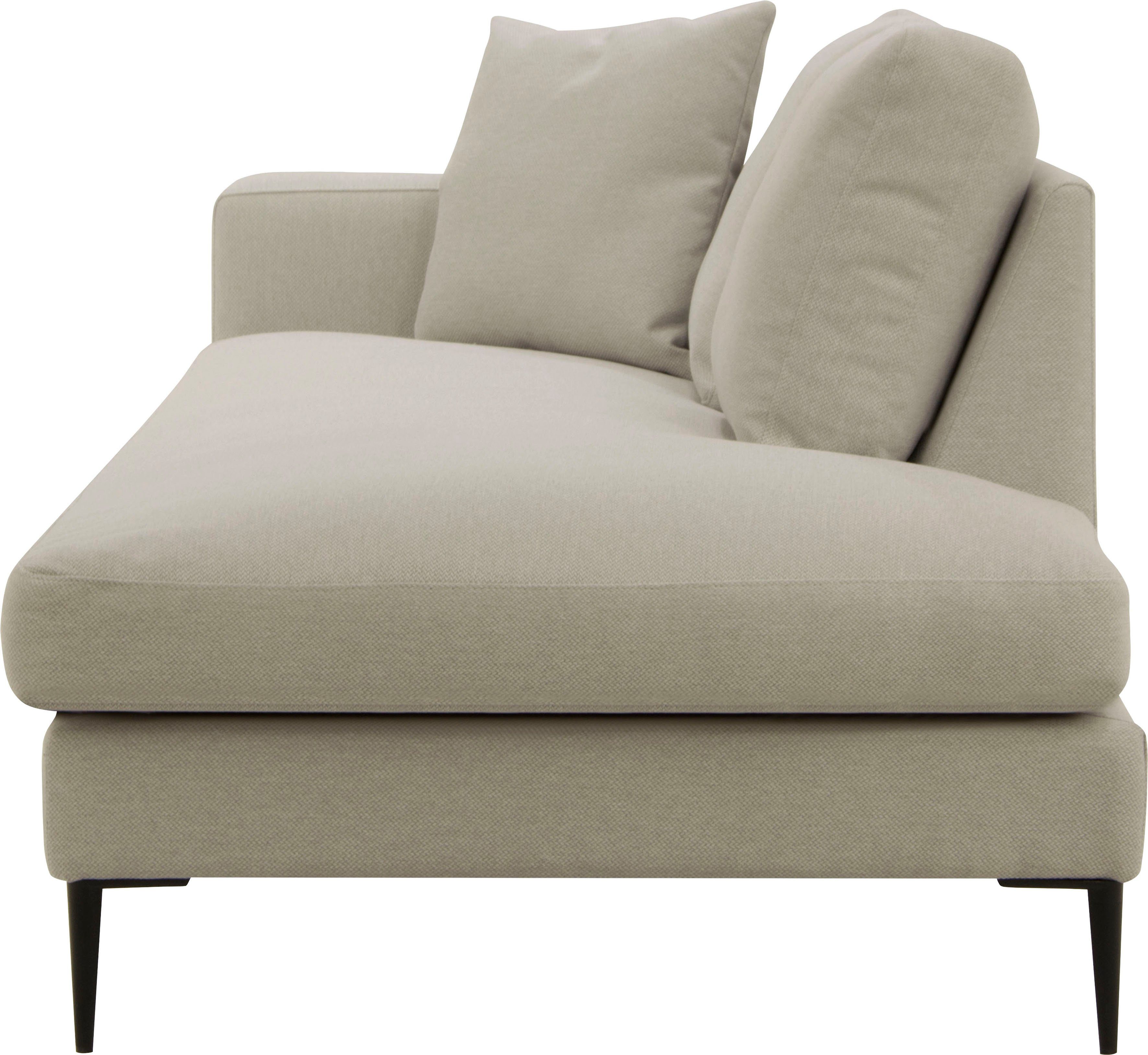 Leonique Récamier Cozy chaise longue, afmetingen B/D/H: 195/97/80 cm met los kussen en metalen poten, armleuning naar keuze links of rechts