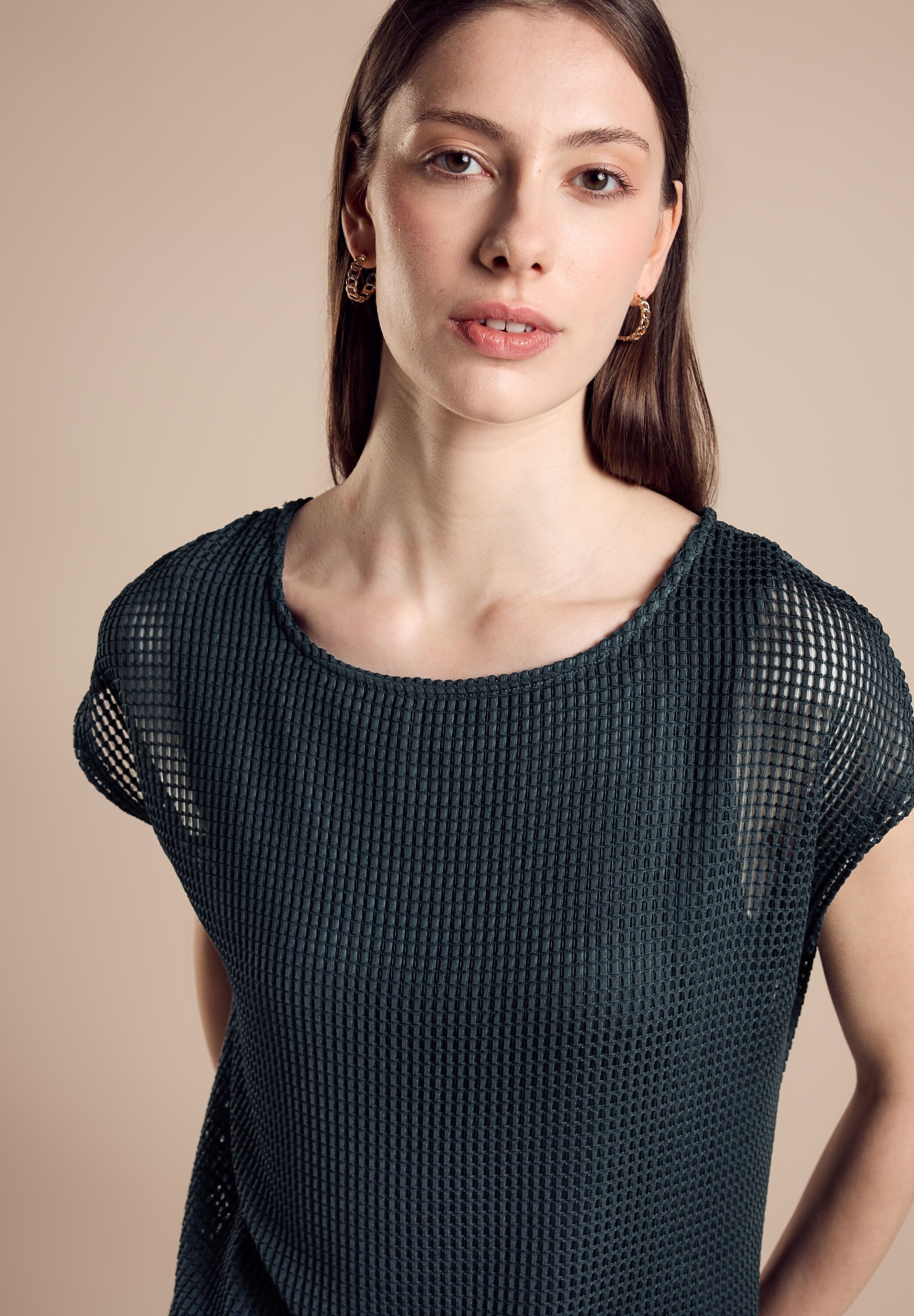 STREET ONE 2-in-1-shirt met mesh-structuur bovenstof