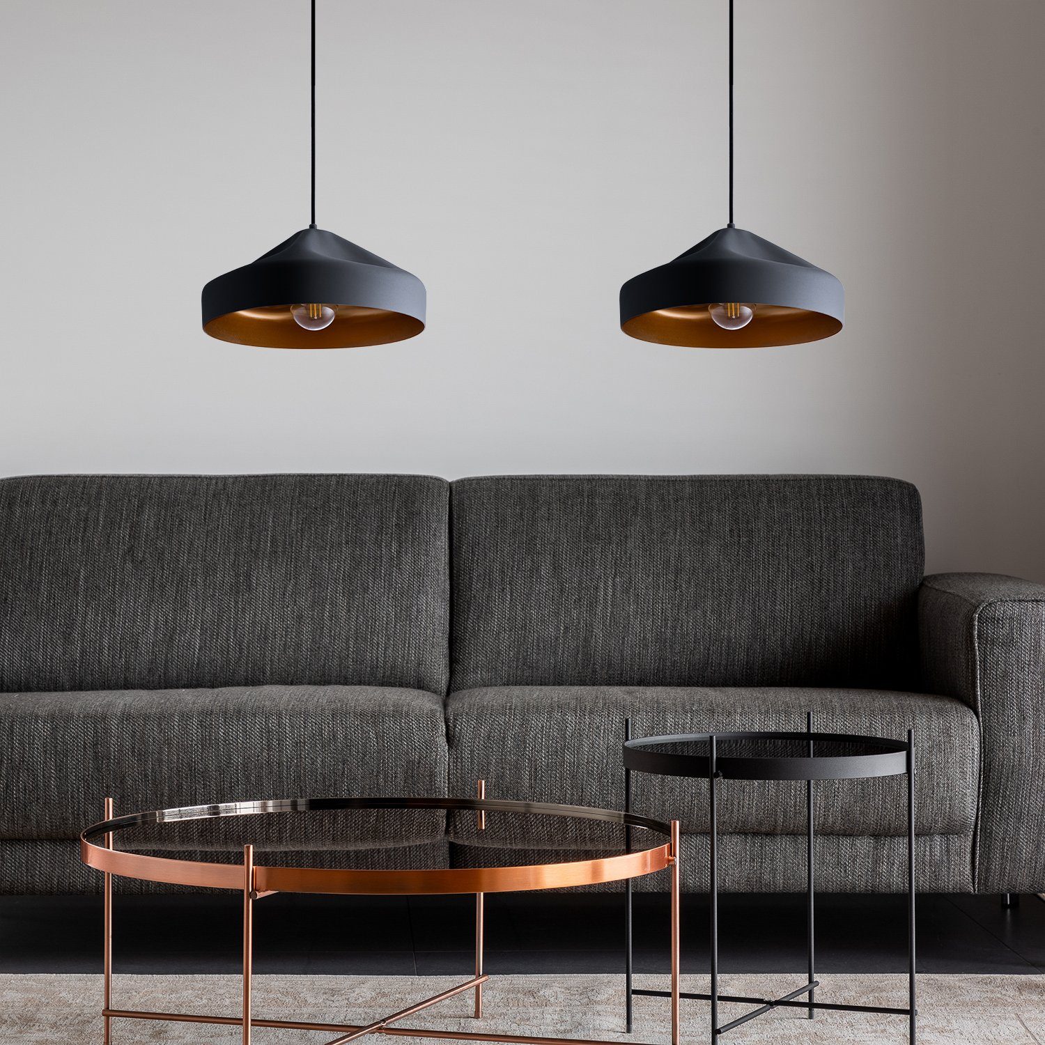 Paco Home Hanglamp HURLEY T Hanglamp eetkamer keukenlamp hangend Eettafellamp binnenin in goudkleur