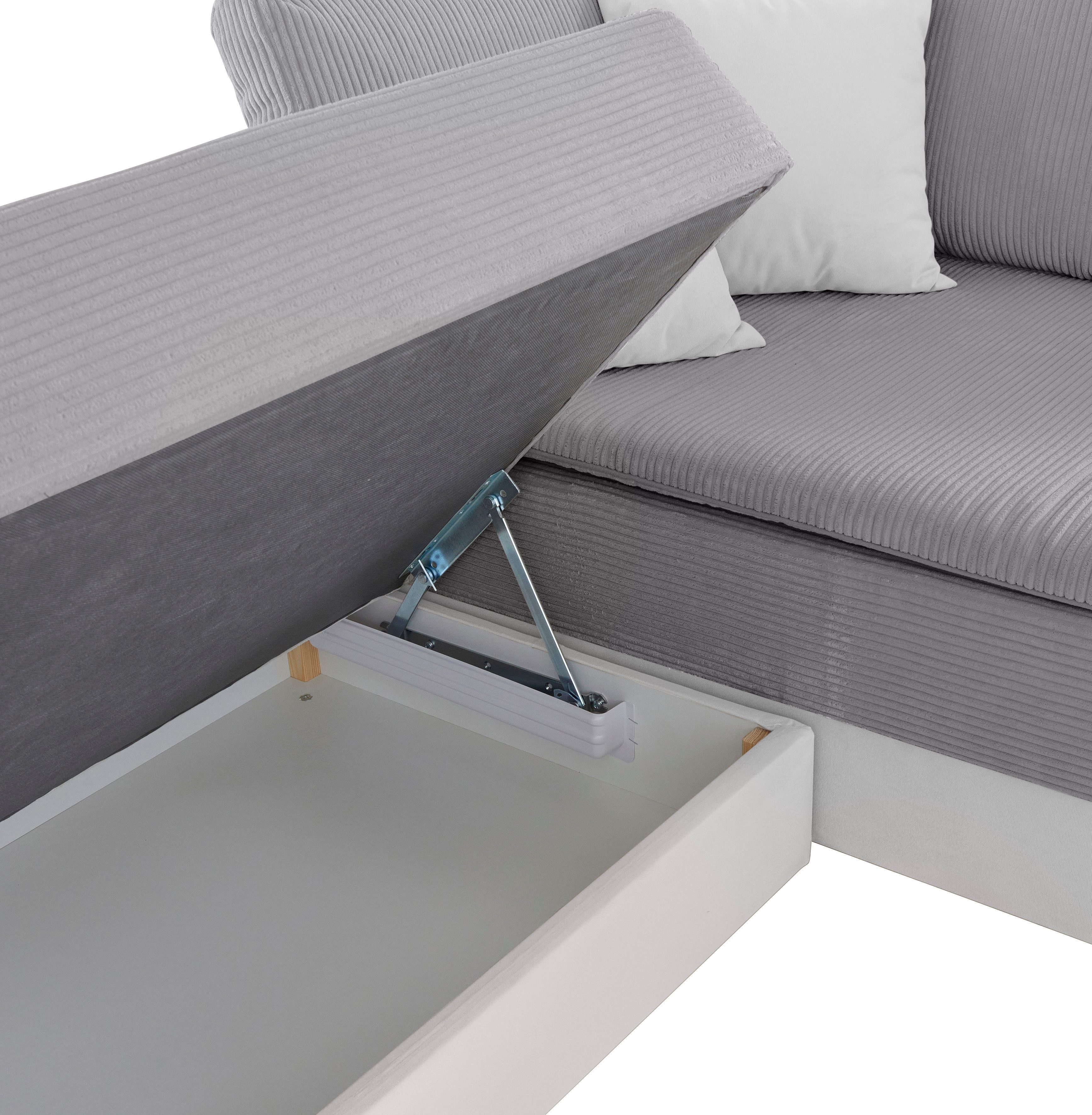INOSIGN Hoekbank Boxspringbed Night & Day L-vorm met permanente slaapfunctie met armleuning