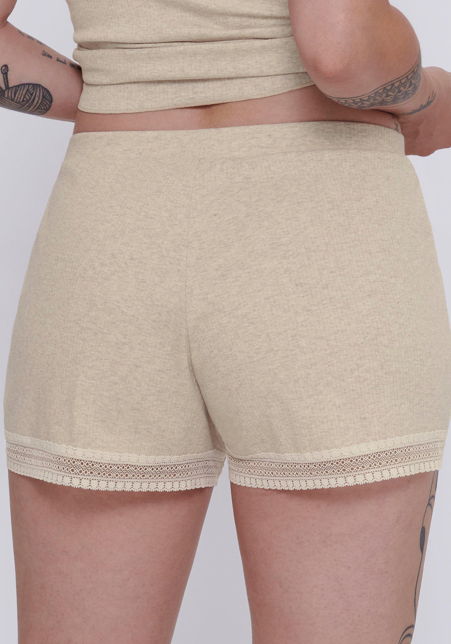 Sloggi Relaxshorts GO Ribbed Short met losse pasvorm zachte kantafwerking
