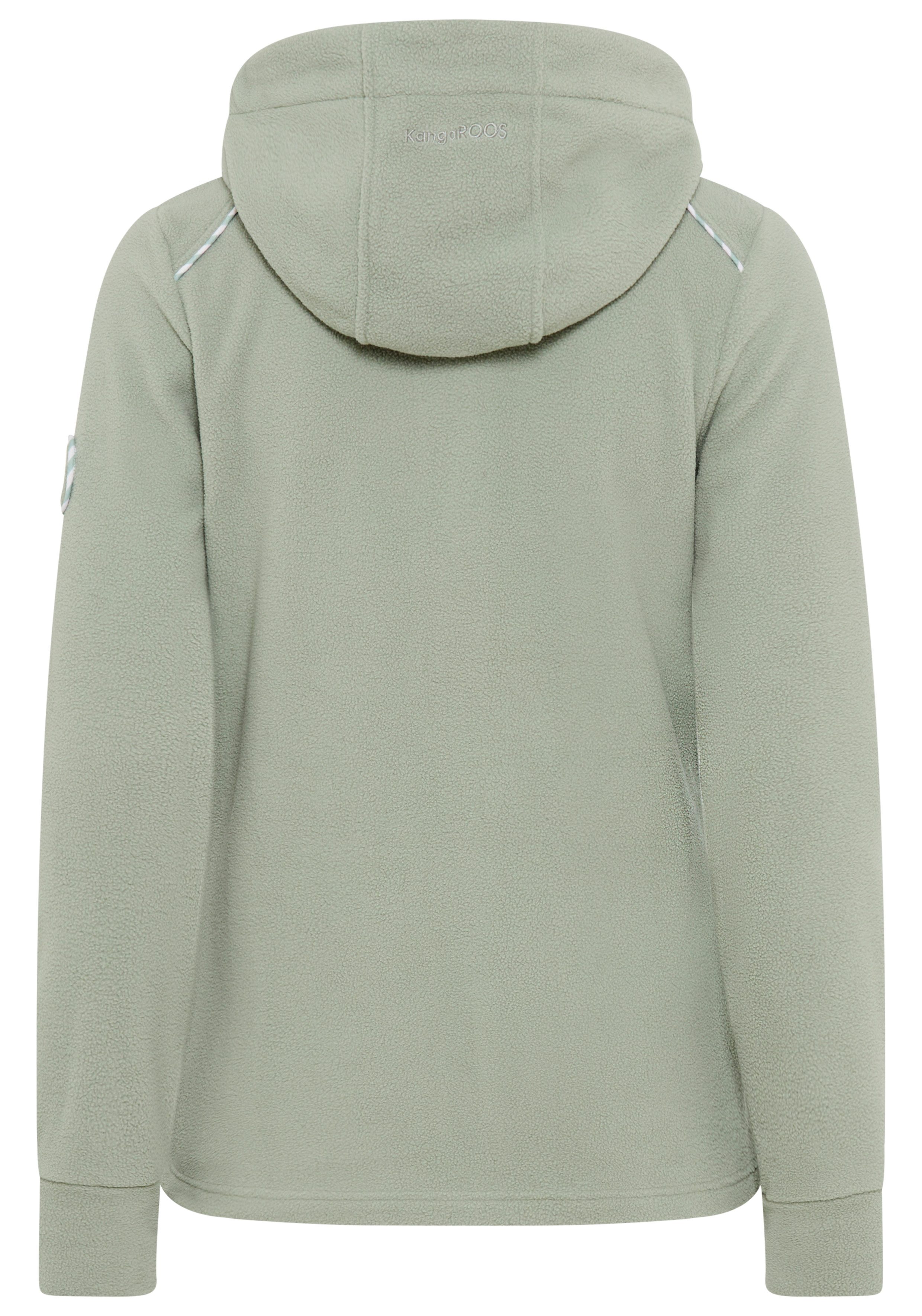 KangaROOS Fleecejack van polyester, figuurvolgende pasvorm, met capuchon en koord