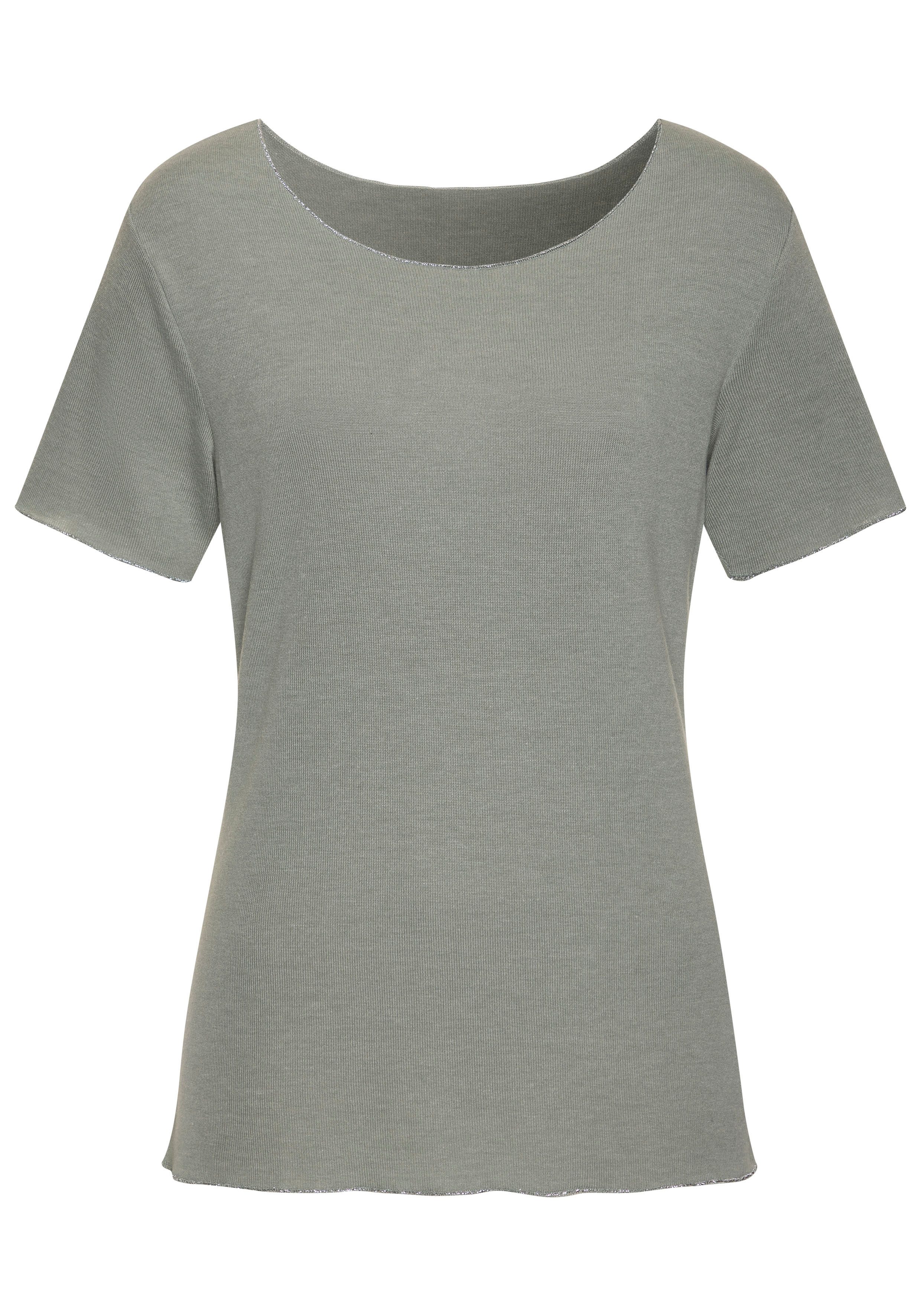 Lascana Shirt met ronde hals Met fijne glinsterende afwerking